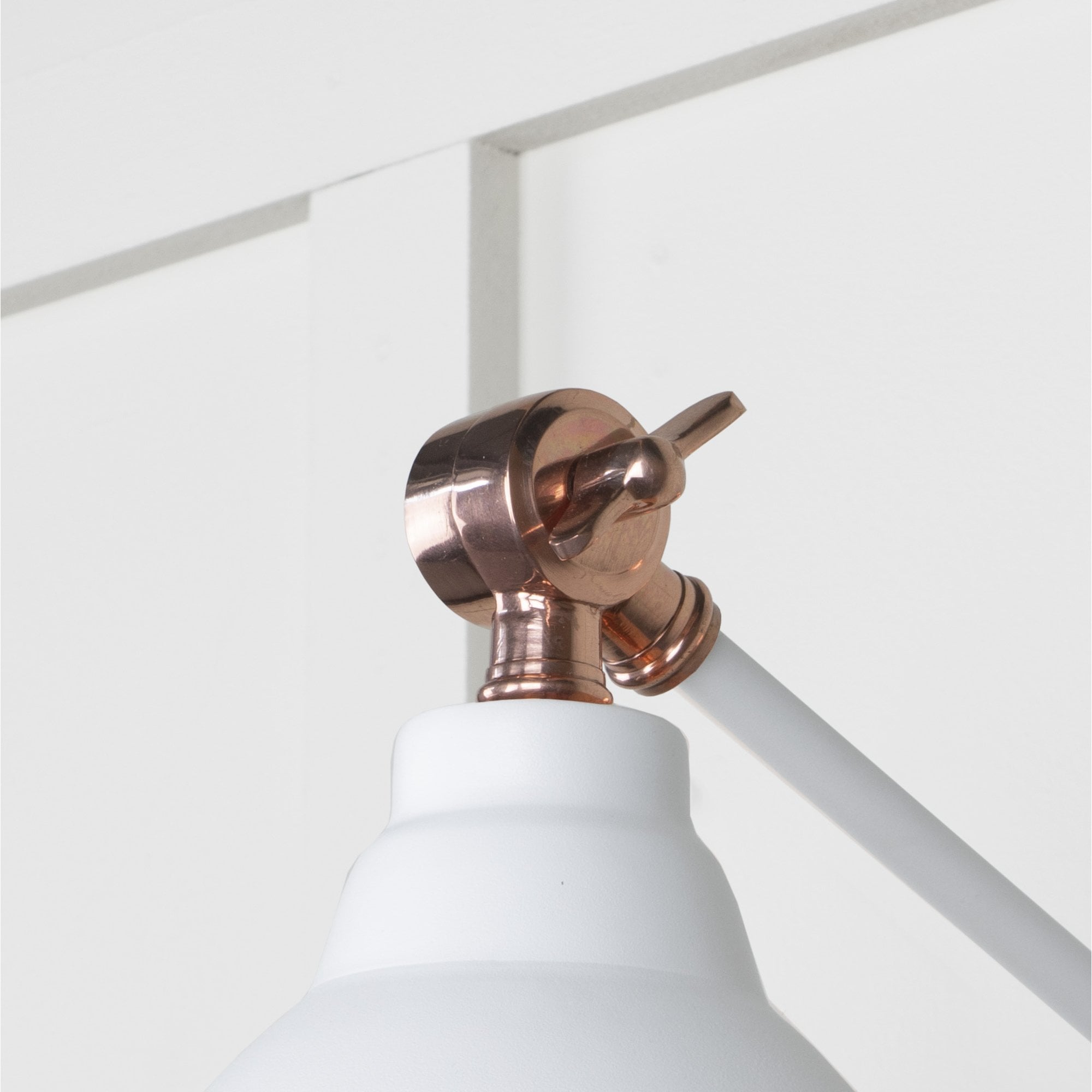From The Anvil Smooth Copper Brindley Wall Light - Flock (Matt White)
