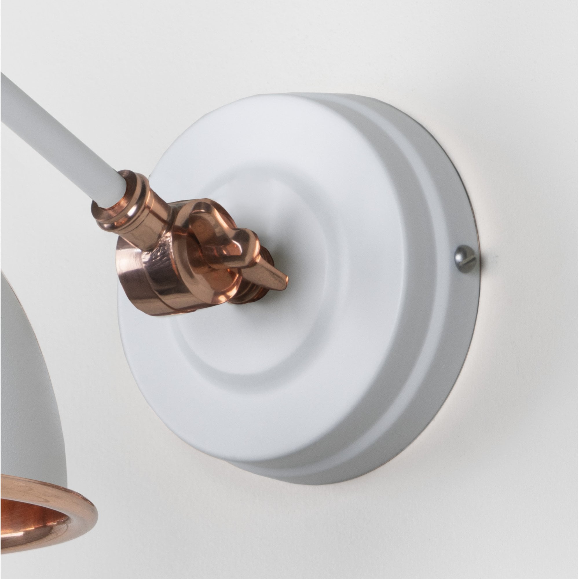 From The Anvil Smooth Copper Brindley Wall Light - Flock (Matt White)