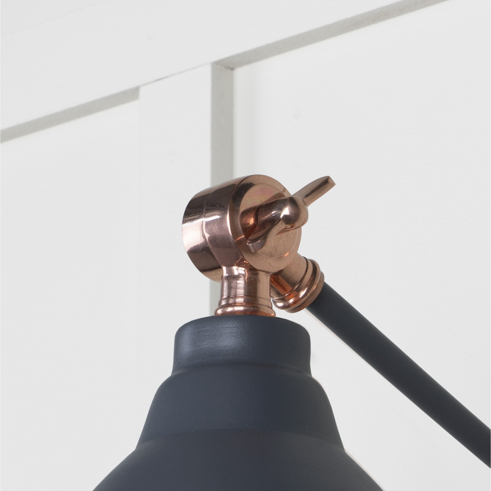 From The Anvil Smooth Copper Brindley Wall Light - Slate (Mid Grey)