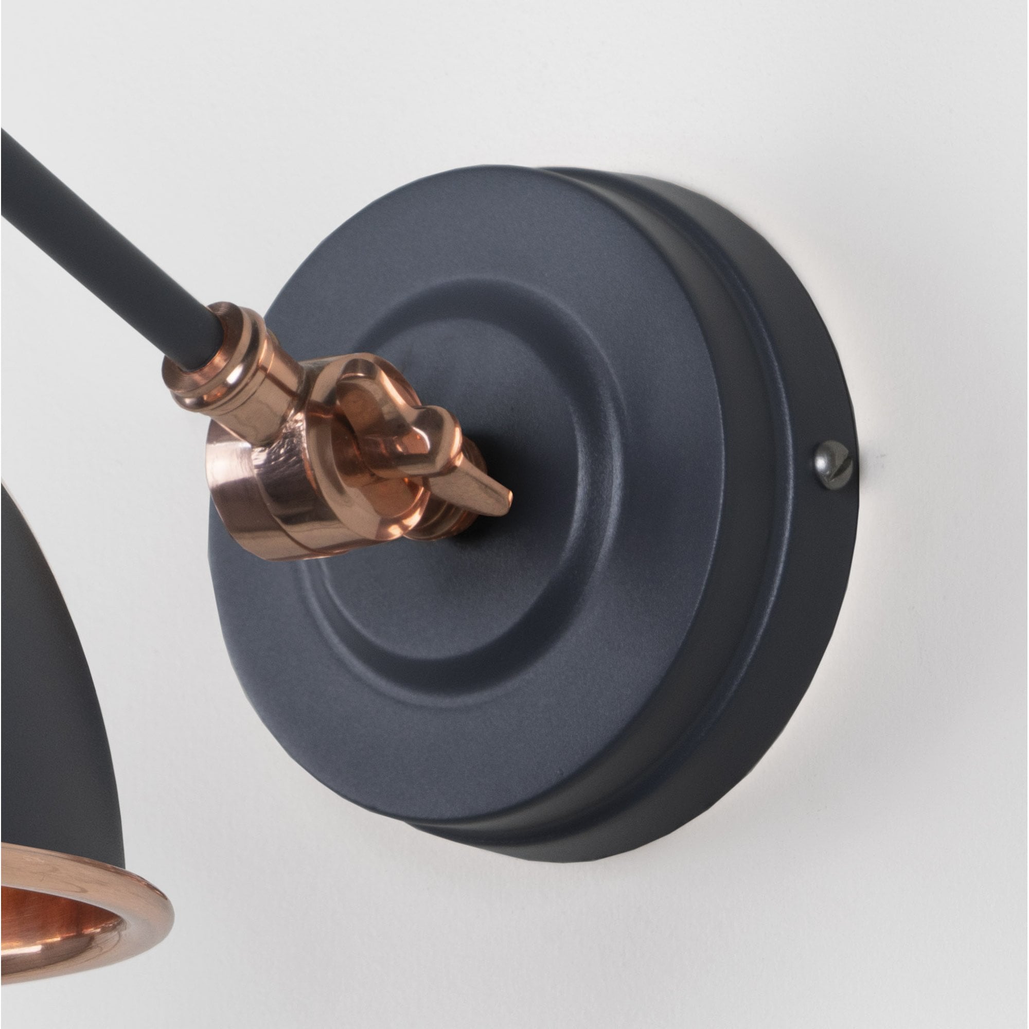From The Anvil Smooth Copper Brindley Wall Light - Slate (Mid Grey)