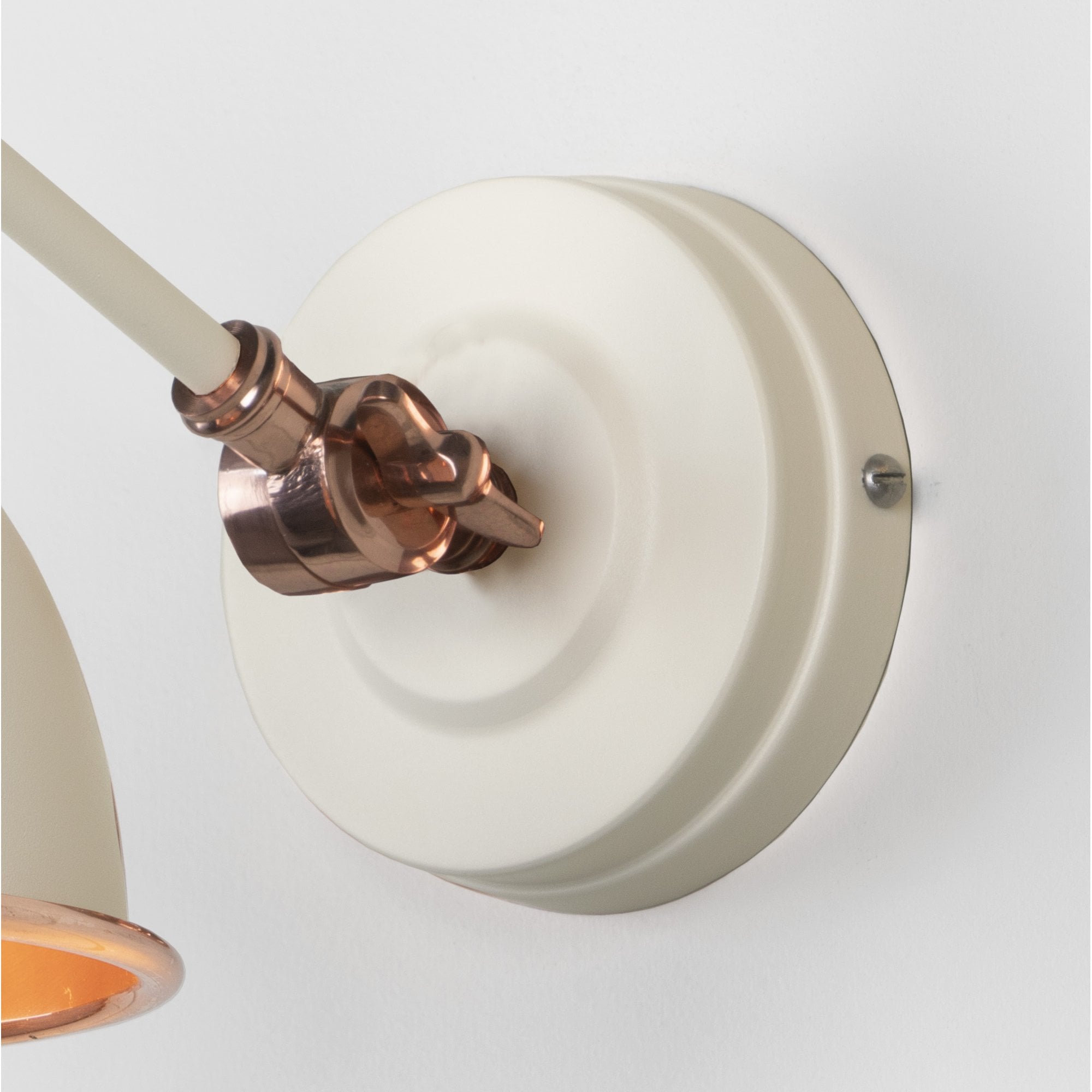 From The Anvil Smooth Copper Brindley Wall Light - Teasel (Off White/Cream)