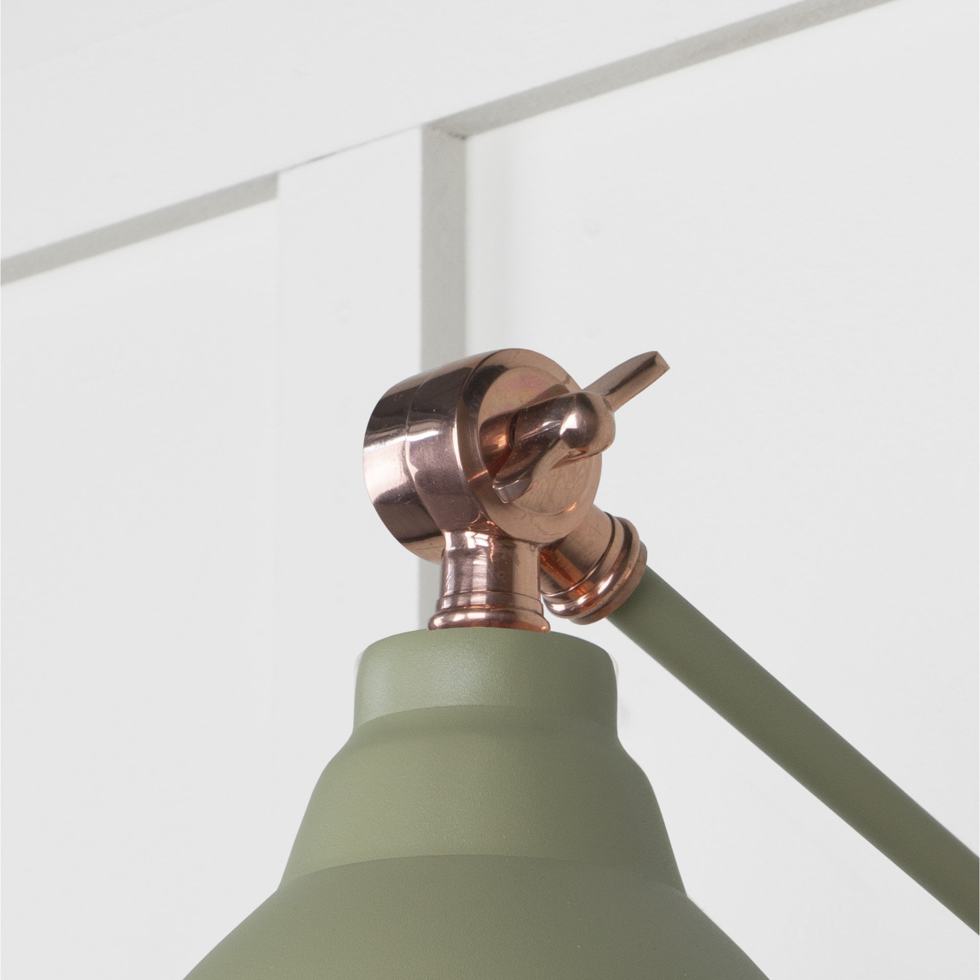 From The Anvil Smooth Copper Brindley Wall Light - Tump (Pale Green)