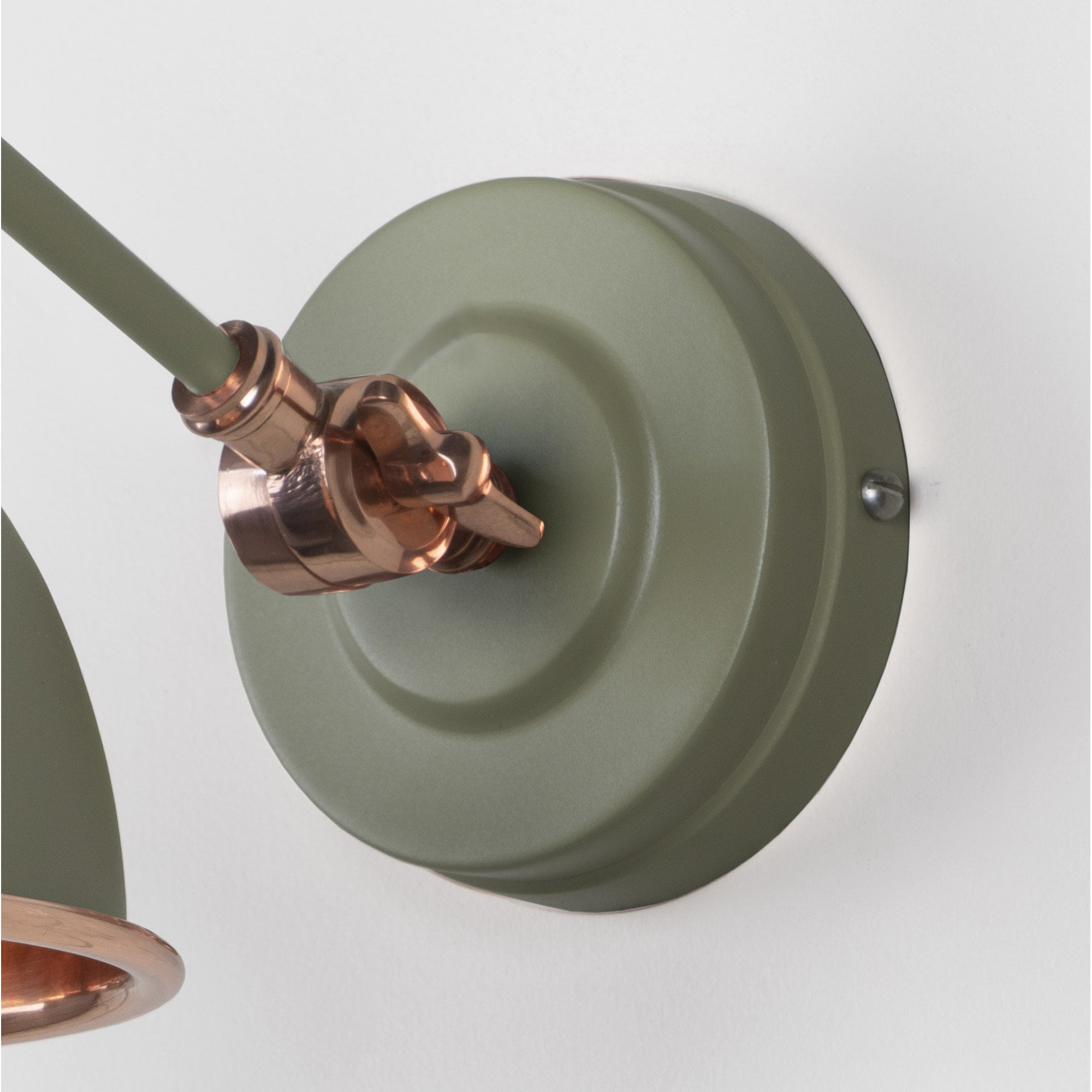 From The Anvil Smooth Copper Brindley Wall Light - Tump (Pale Green)