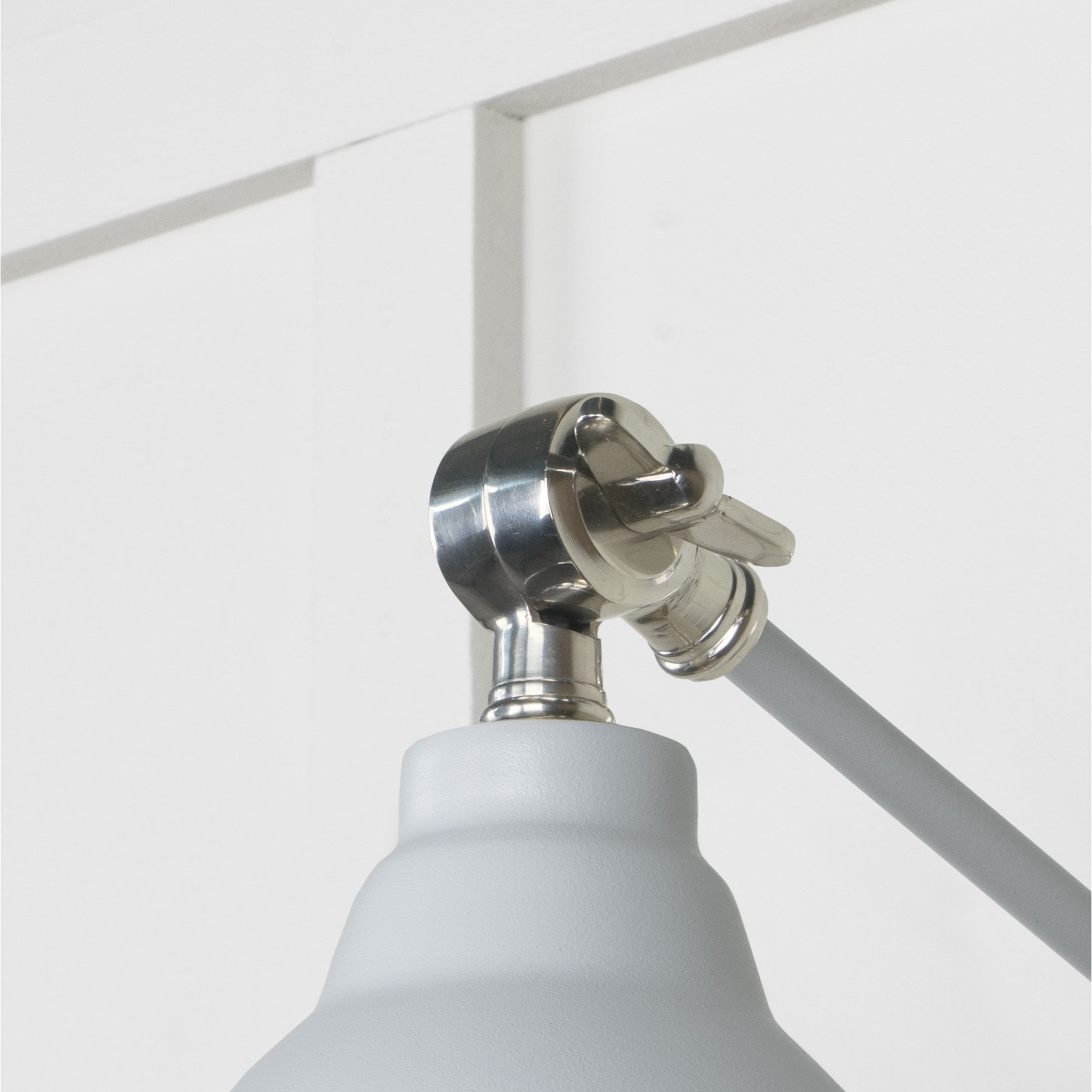 From The Anvil Smooth Nickel Brindley Wall Light - Birch (Pale Grey)