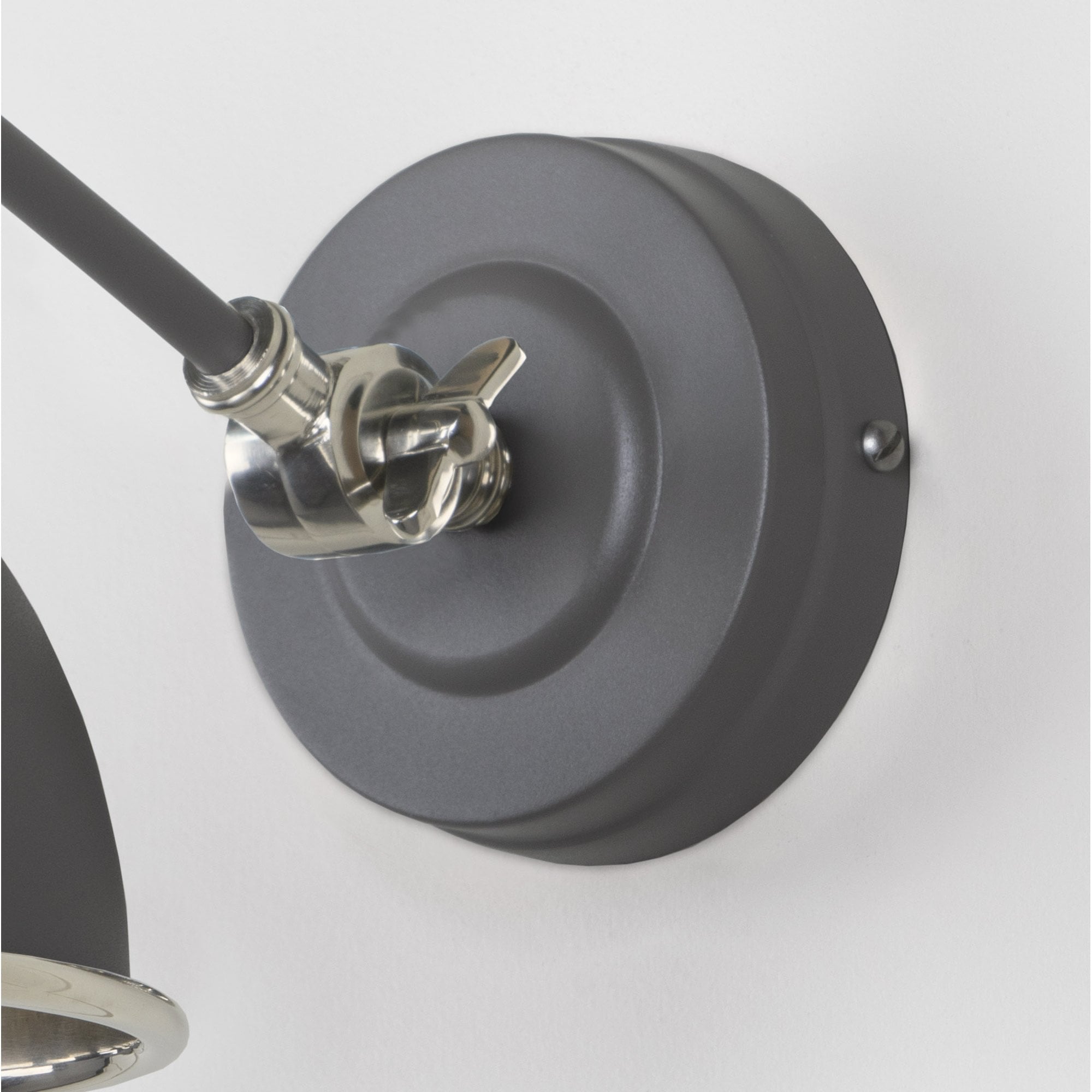 From The Anvil Smooth Nickel Brindley Wall Light - Bluff (Warm Grey)