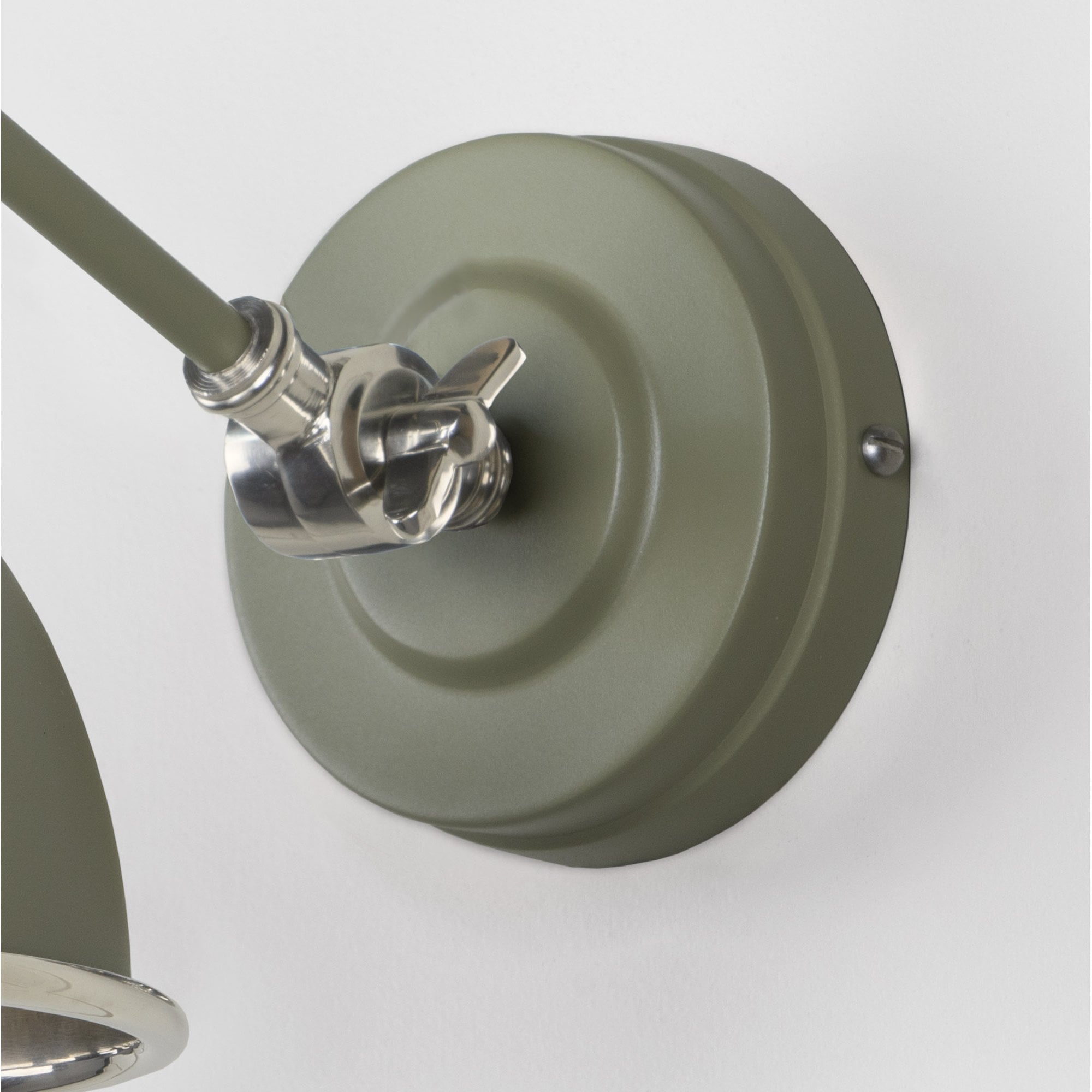 From The Anvil Smooth Nickel Brindley Wall Light - Tump (Pale Green)
