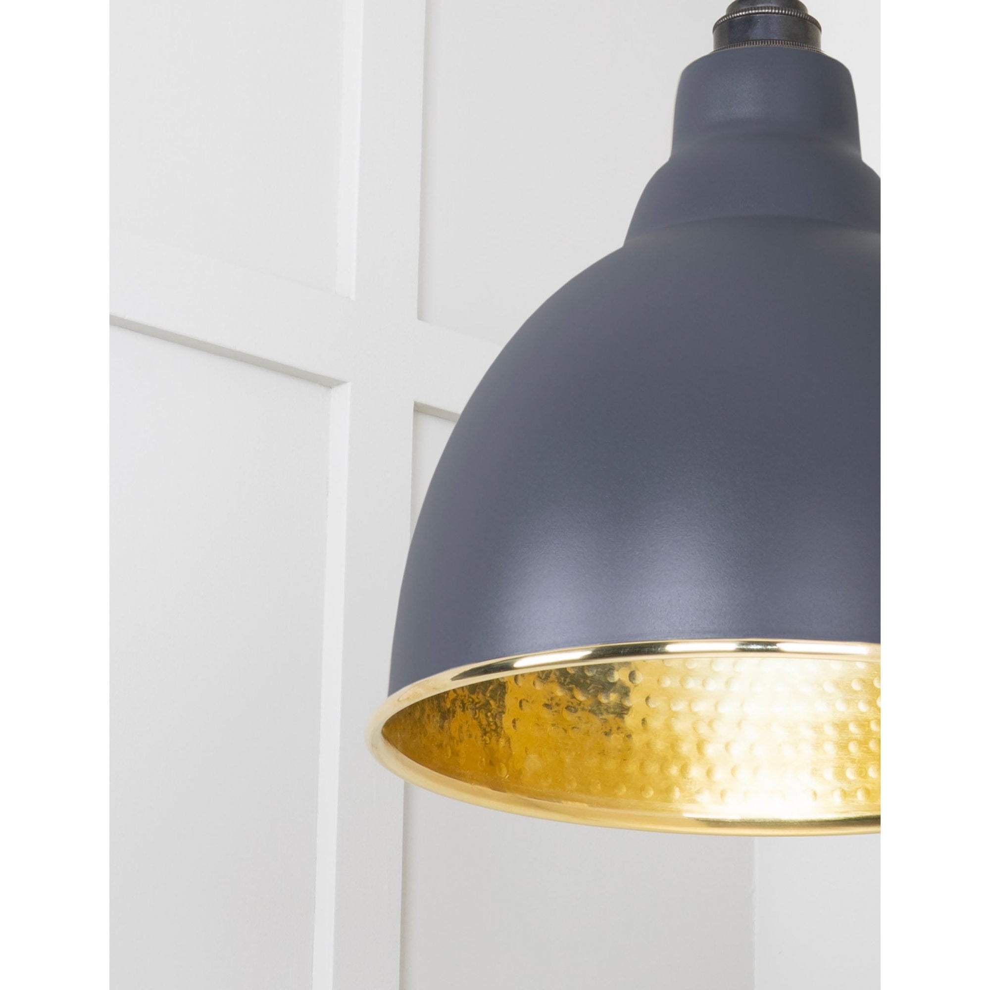 From The Anvil Hammered Brass Brindley Cluster Pendant - Slate (Mid Grey)