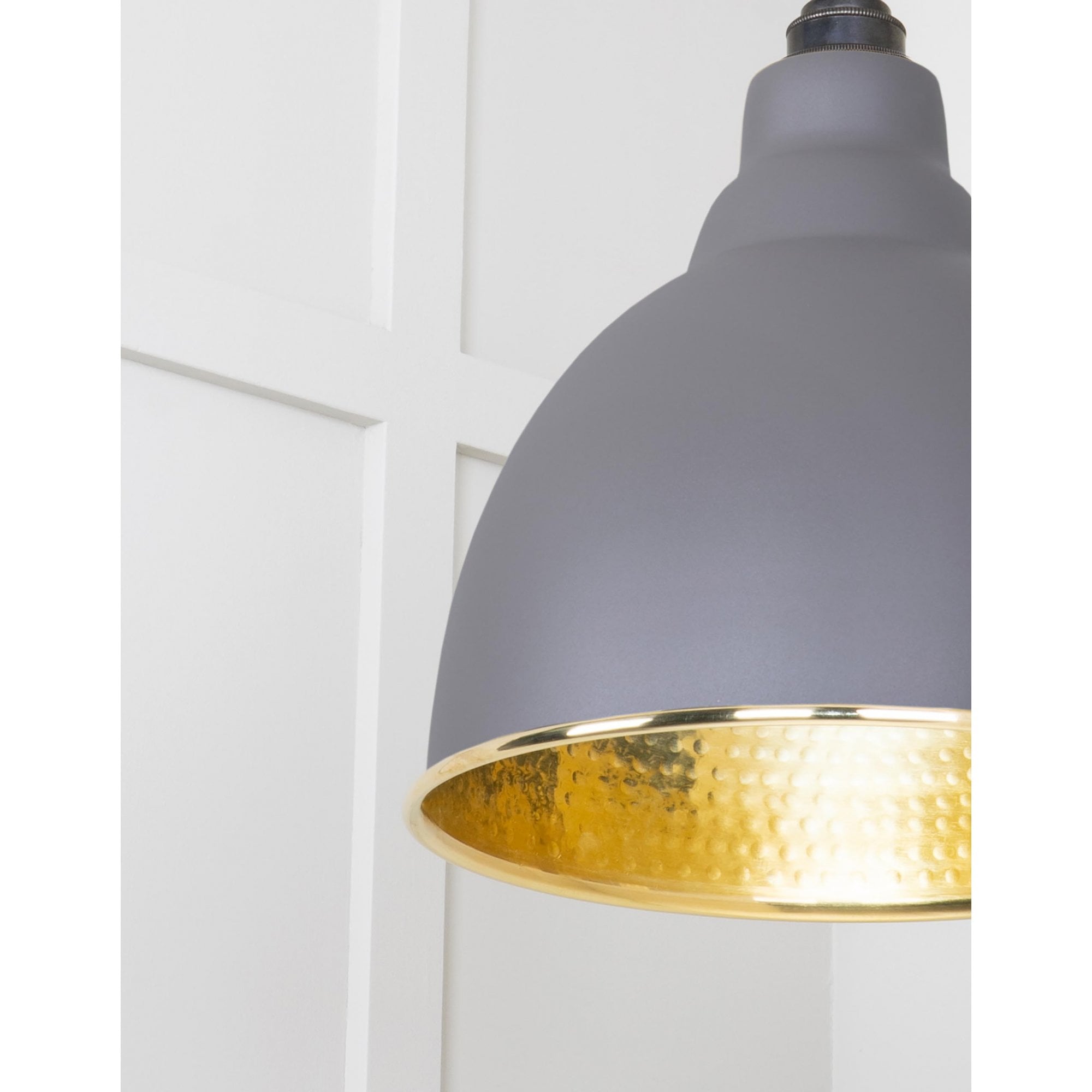From The Anvil Hammered Brass Brindley Cluster Pendant - Bluff (Warm Grey)