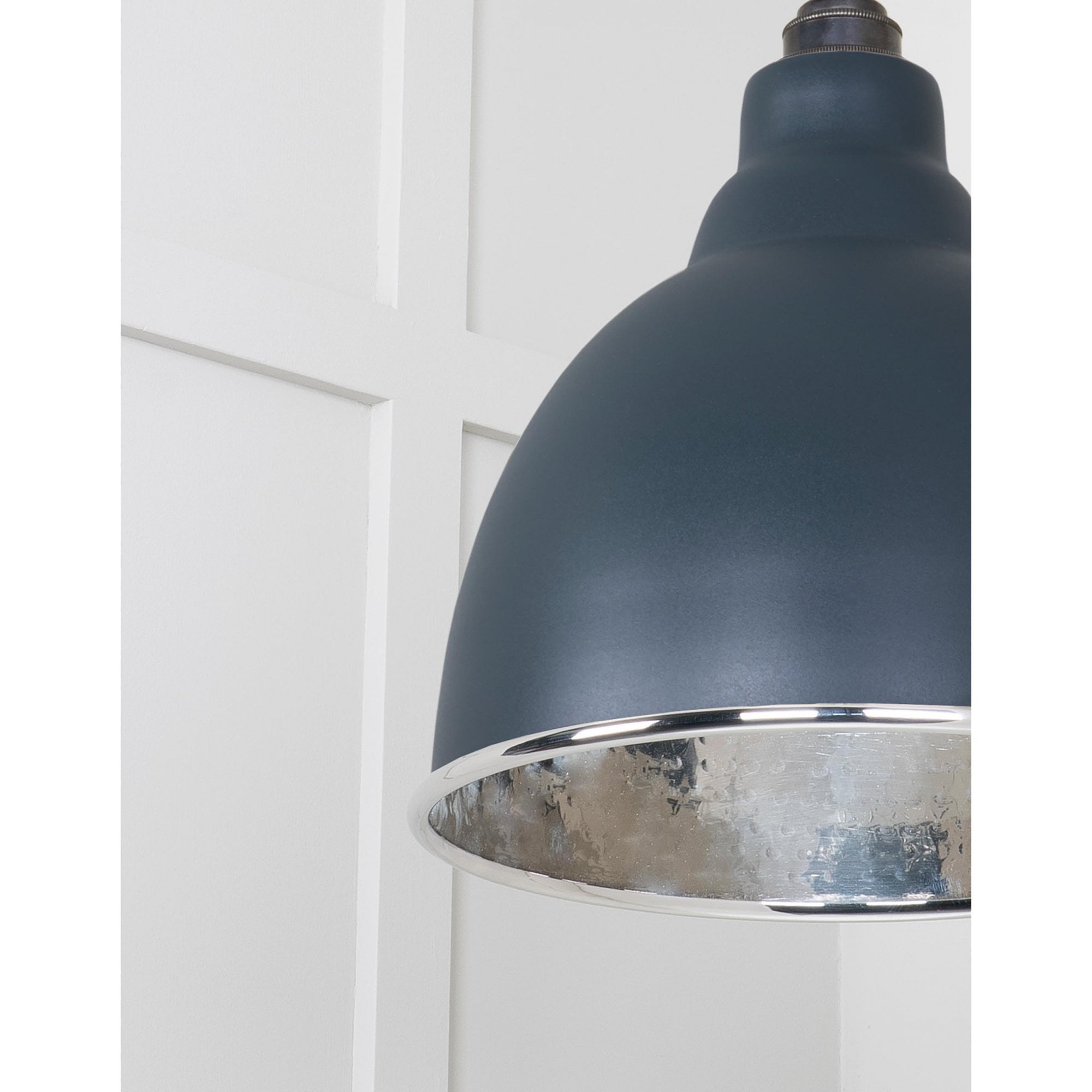 From The Anvil Hammered Nickel Brindley Cluster Pendant - Soot (Dark Grey)