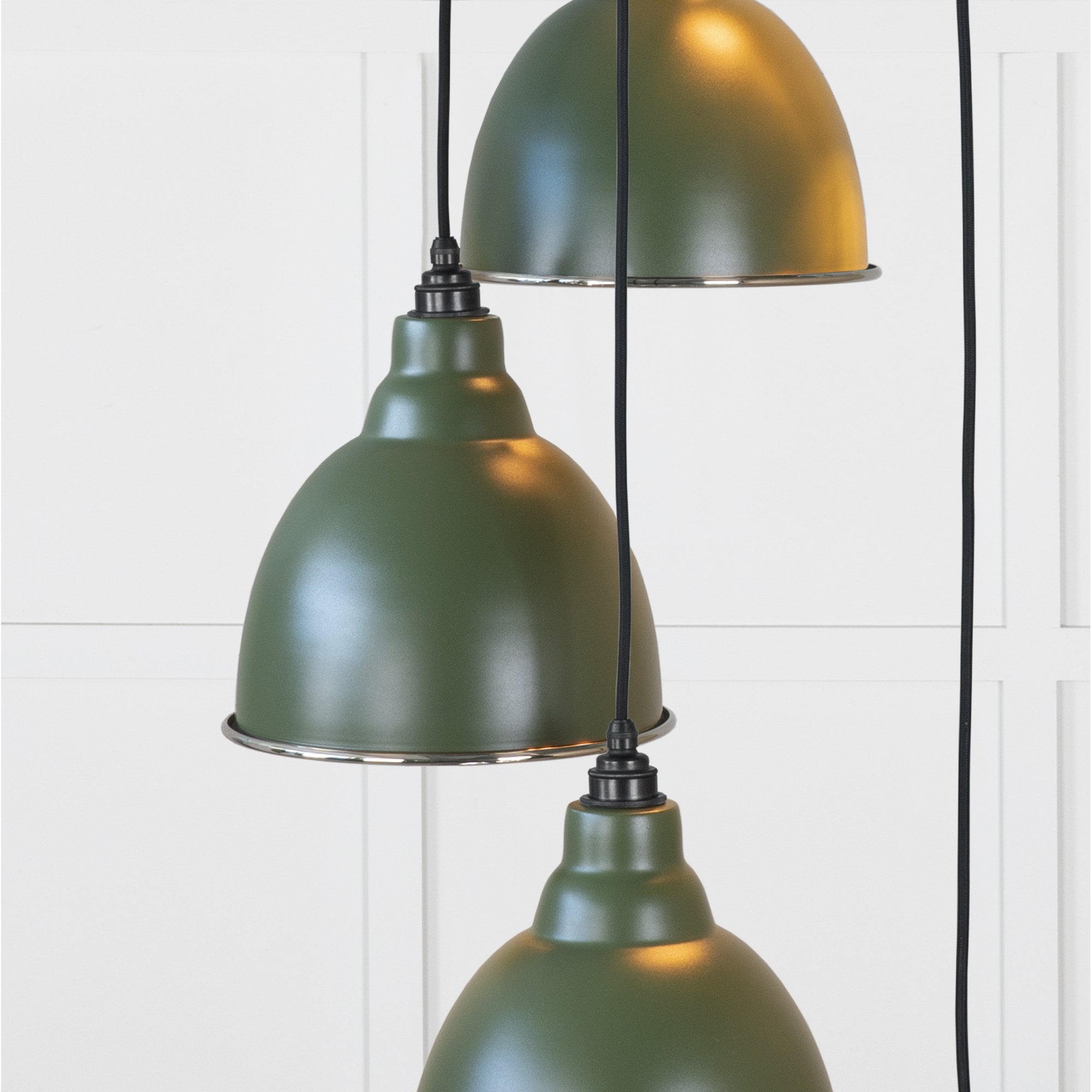 From The Anvil Hammered Nickel Brindley Cluster Pendant - Heath (Earthy Green)