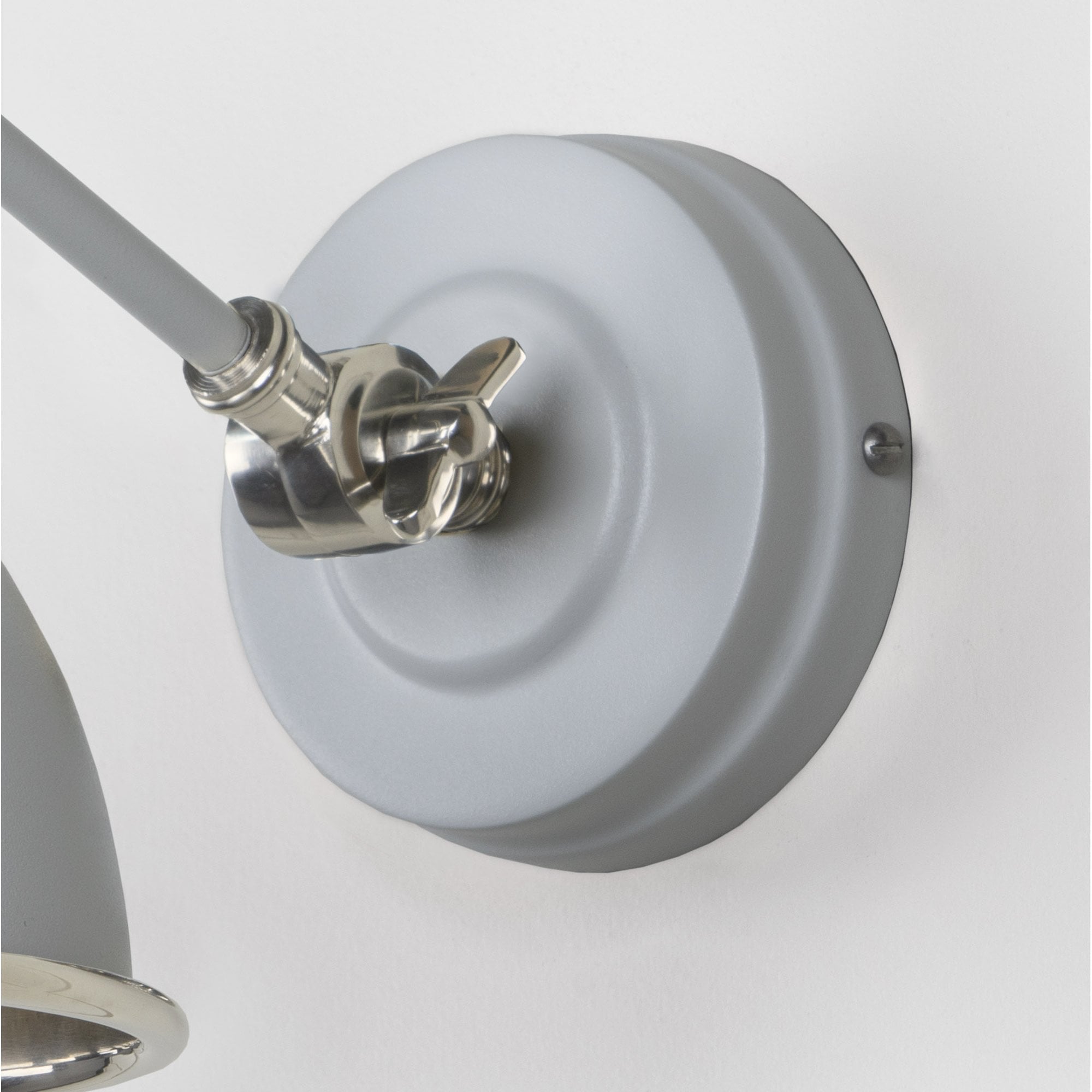 From The Anvil Hammered Nickel Brindley Wall Light - Birch (Pale Grey)