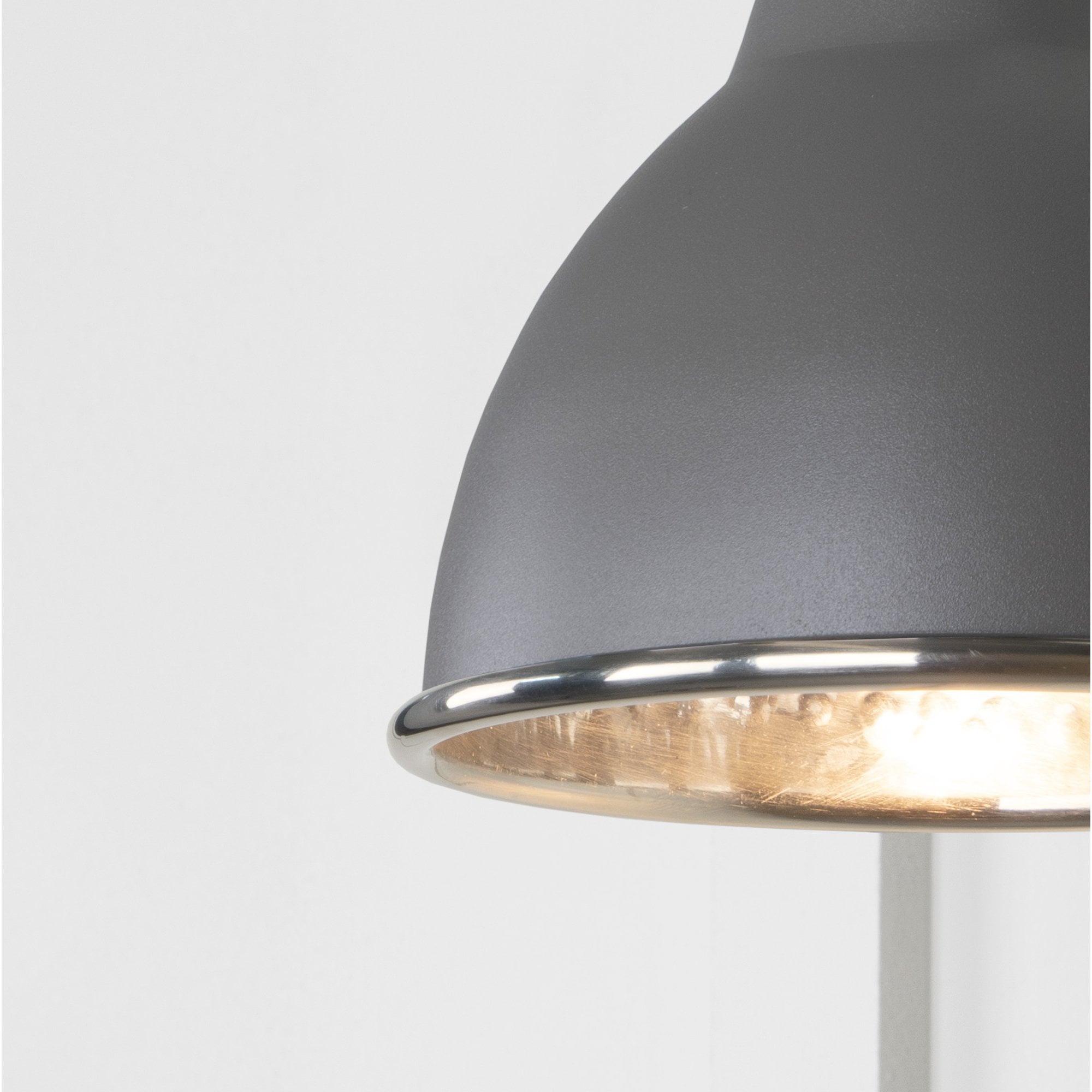 From The Anvil Hammered Nickel Brindley Wall Light - Bluff (Warm Grey)