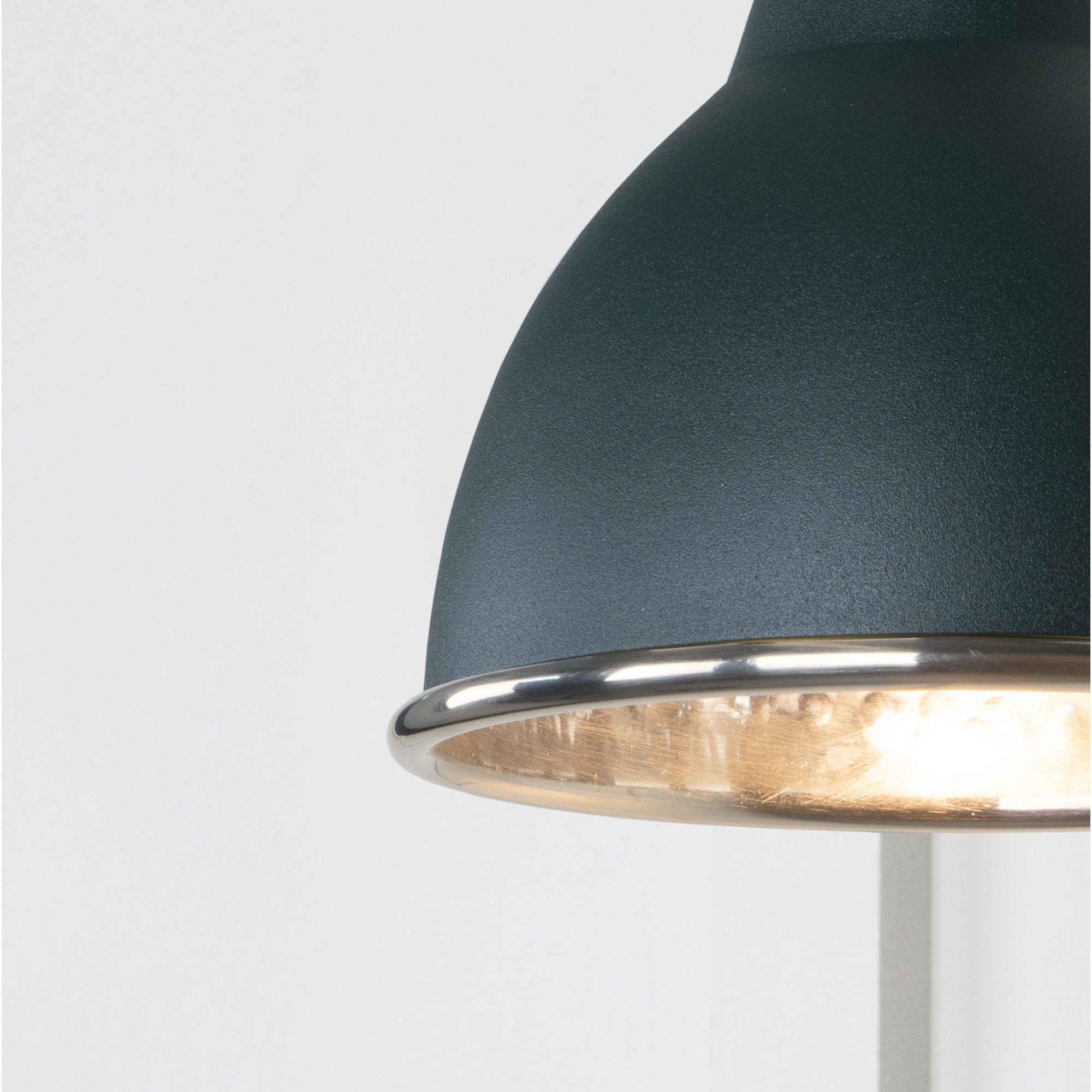 From The Anvil Hammered Nickel Brindley Wall Light - Dingle (Rich Green)