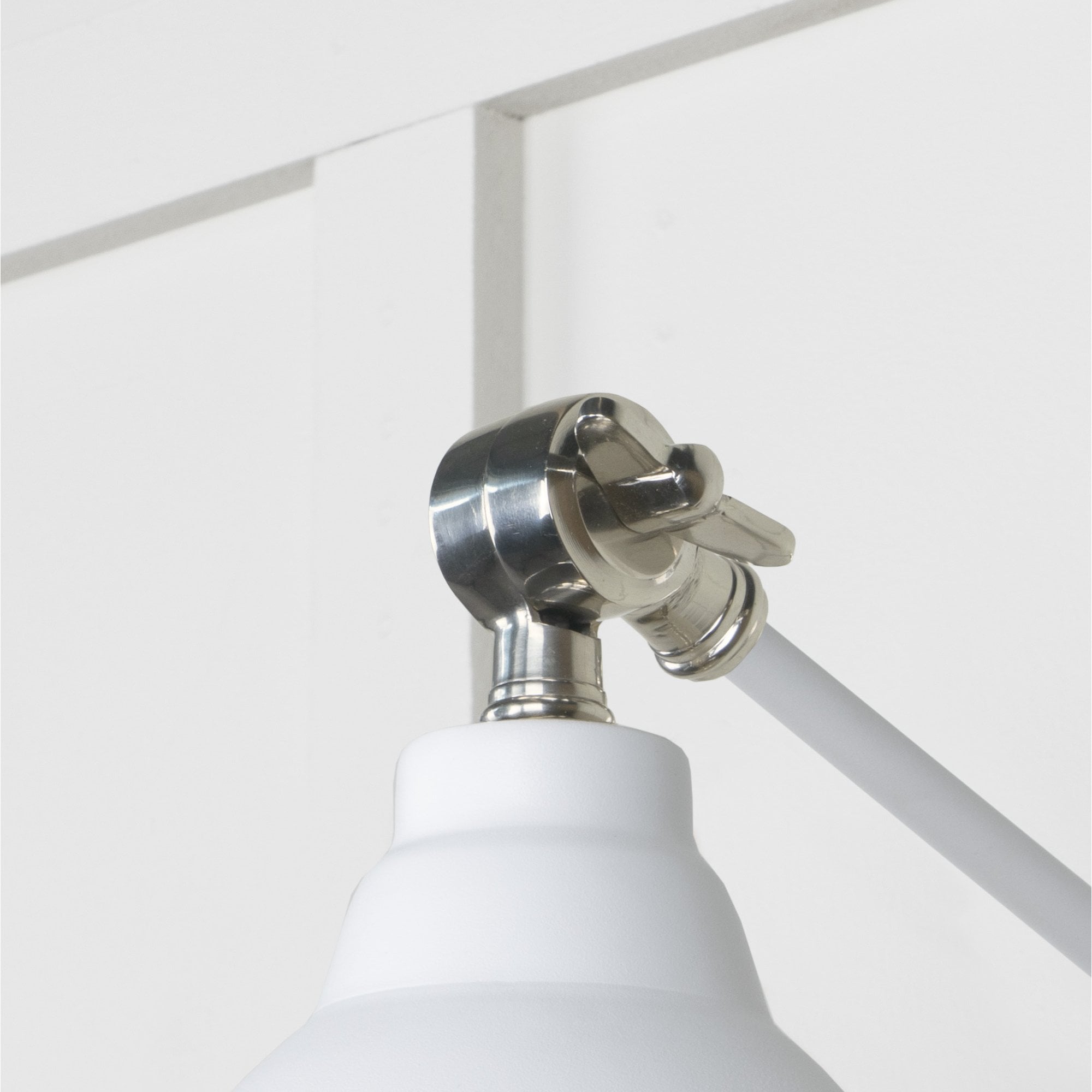 From The Anvil Hammered Nickel Brindley Wall Light - Flock (Matt White)
