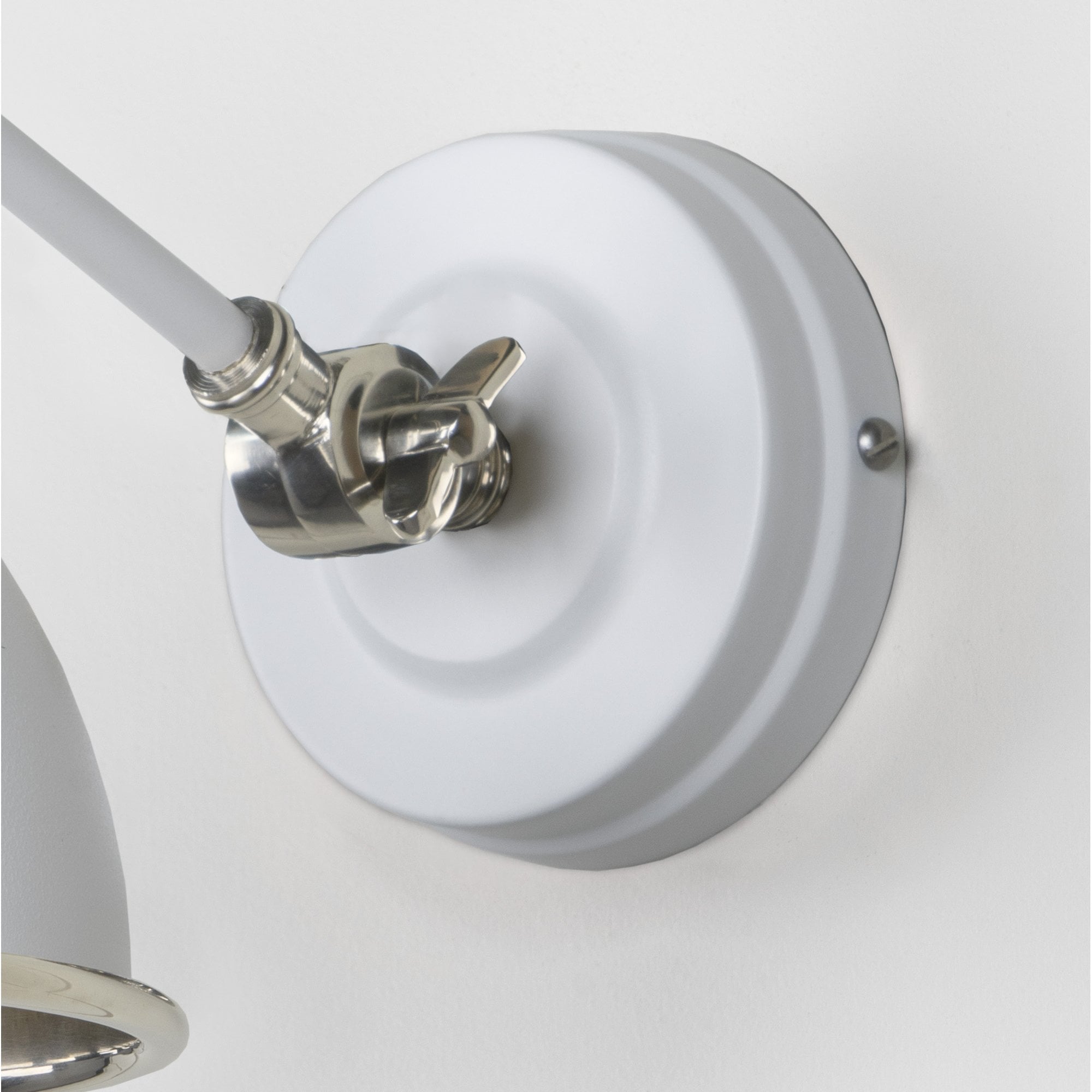 From The Anvil Hammered Nickel Brindley Wall Light - Flock (Matt White)