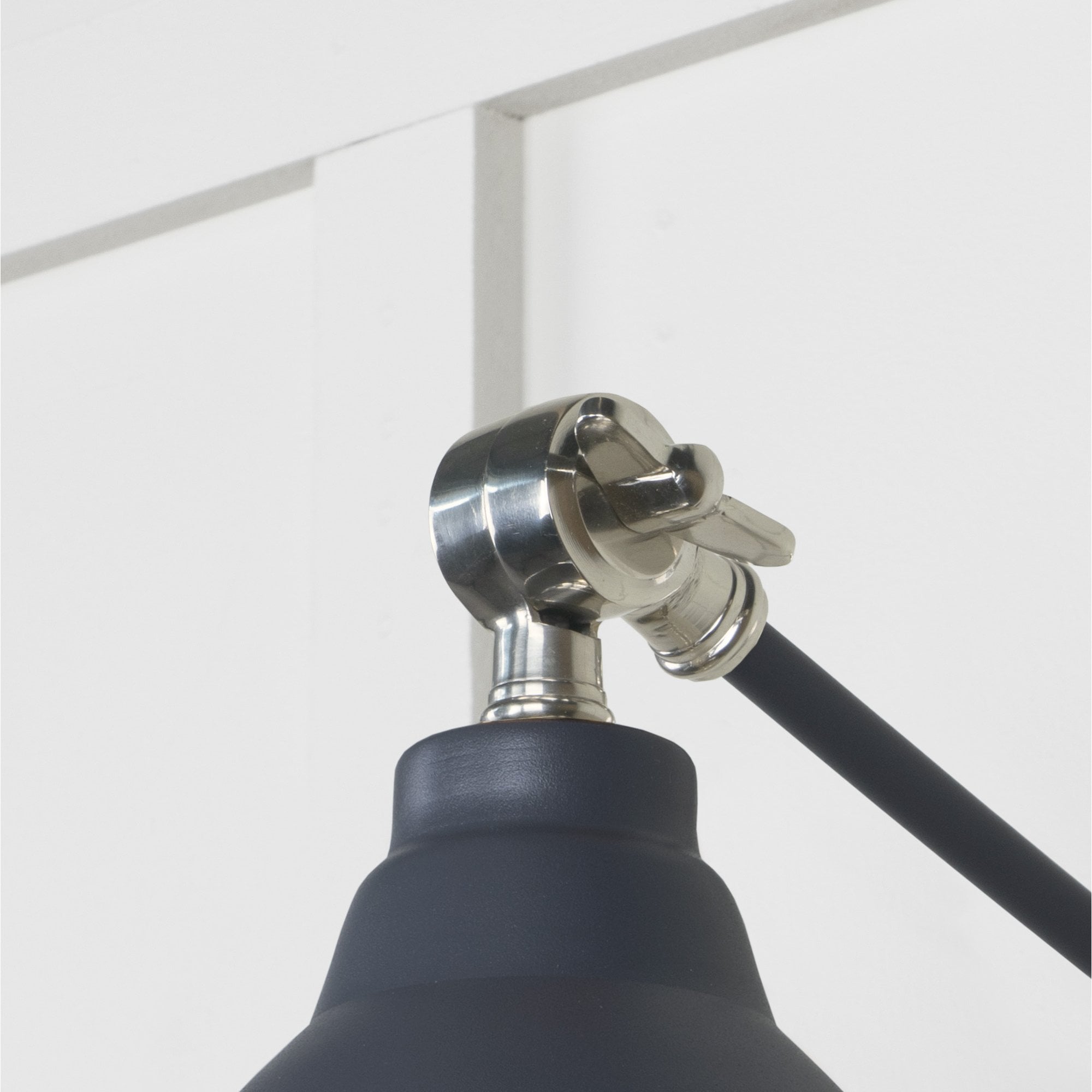From The Anvil Hammered Nickel Brindley Wall Light - Slate (Mid Grey)