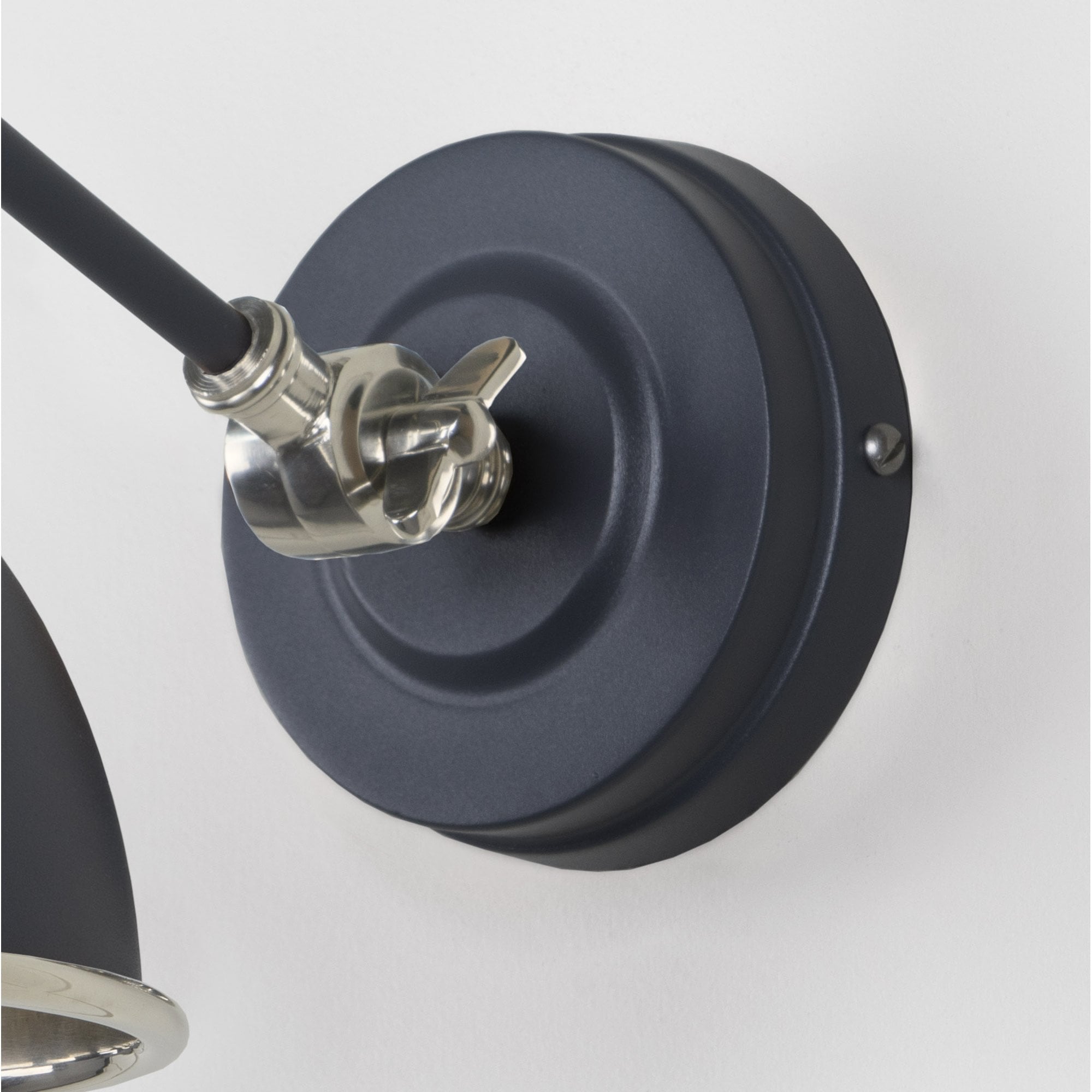 From The Anvil Hammered Nickel Brindley Wall Light - Slate (Mid Grey)