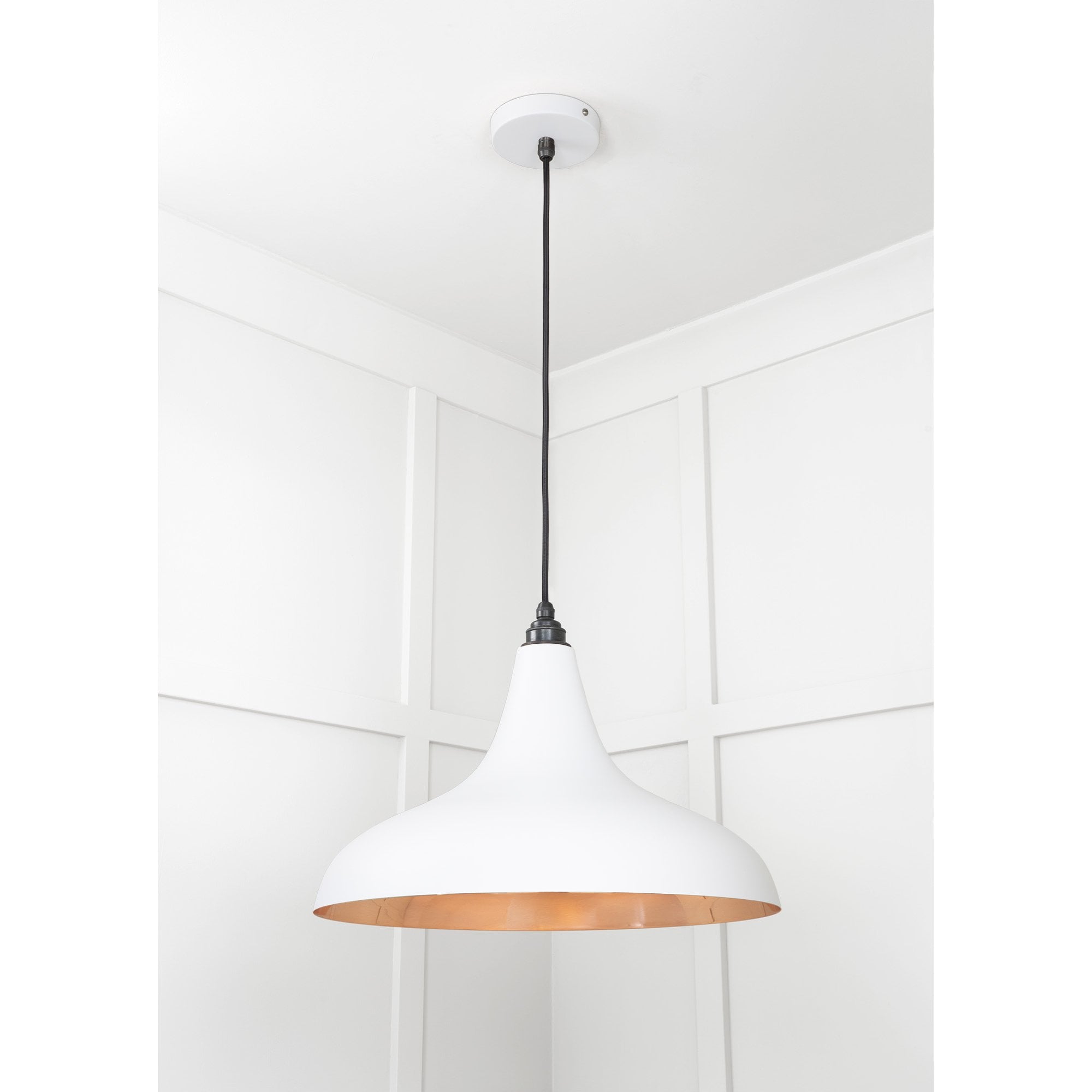 From The Anvil Smooth Copper Frankley Pendant - Flock (Matt White)