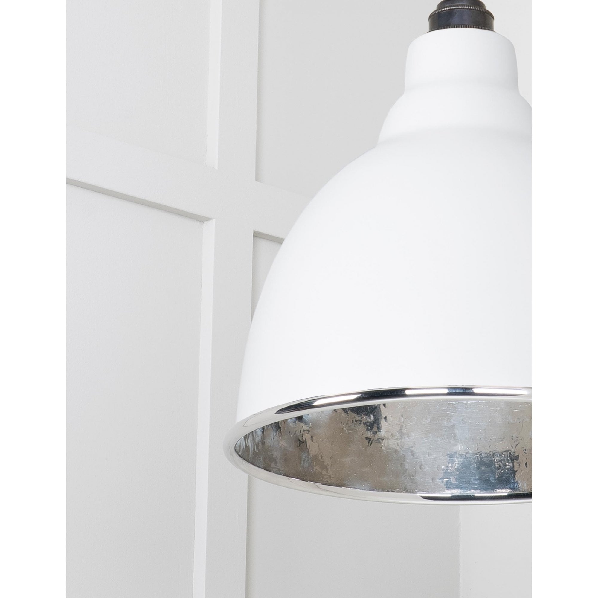 From The Anvil Hammered Nickel Brindley Cluster Pendant - Flock (Matt White)