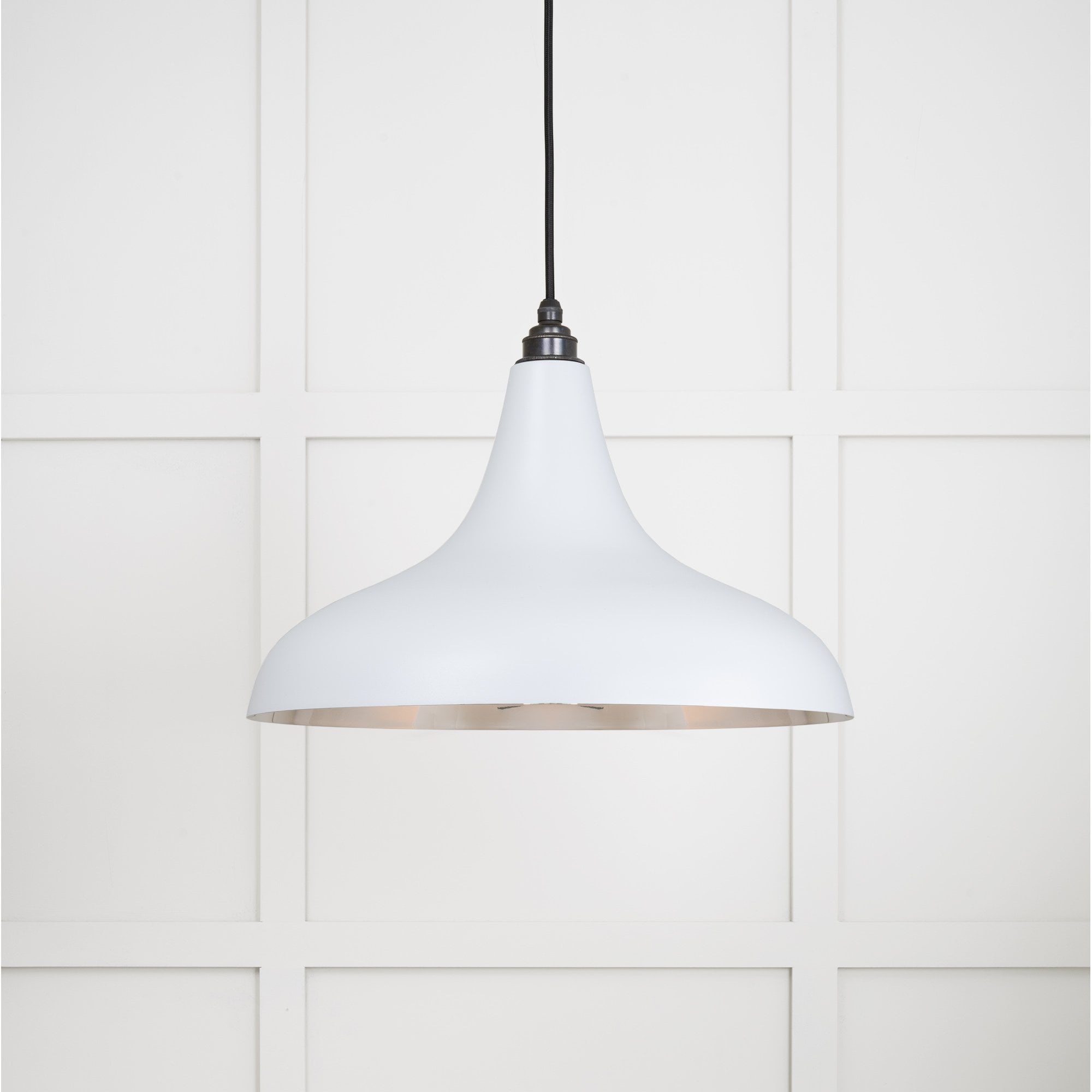 From The Anvil Smooth Nickel Frankley Pendant - Birch (Pale Grey)