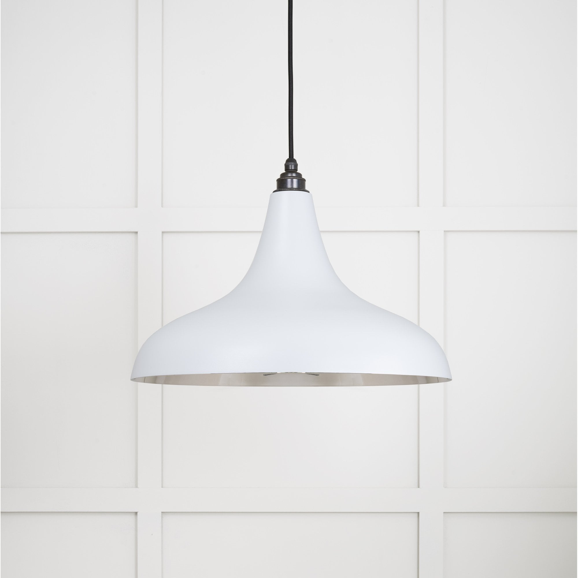 From The Anvil Smooth Nickel Frankley Pendant - Birch (Pale Grey)