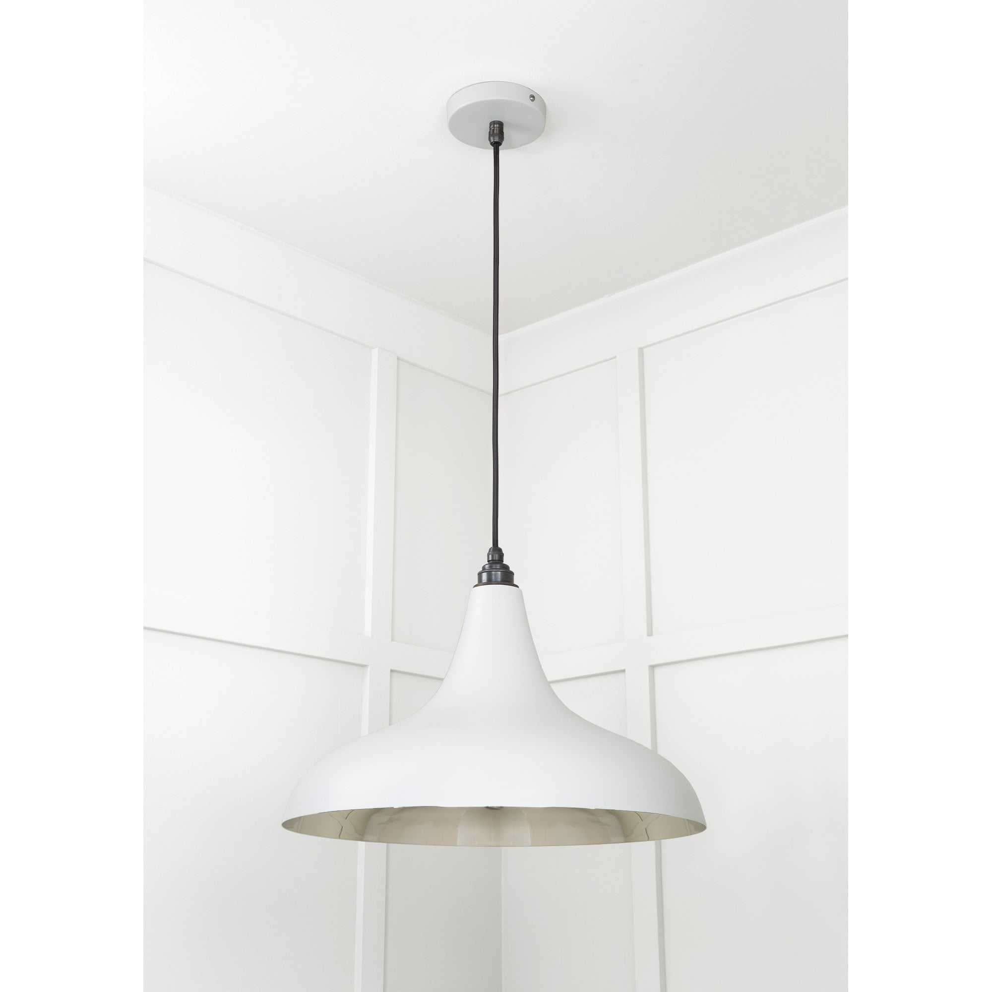 From The Anvil Smooth Nickel Frankley Pendant - Birch (Pale Grey)