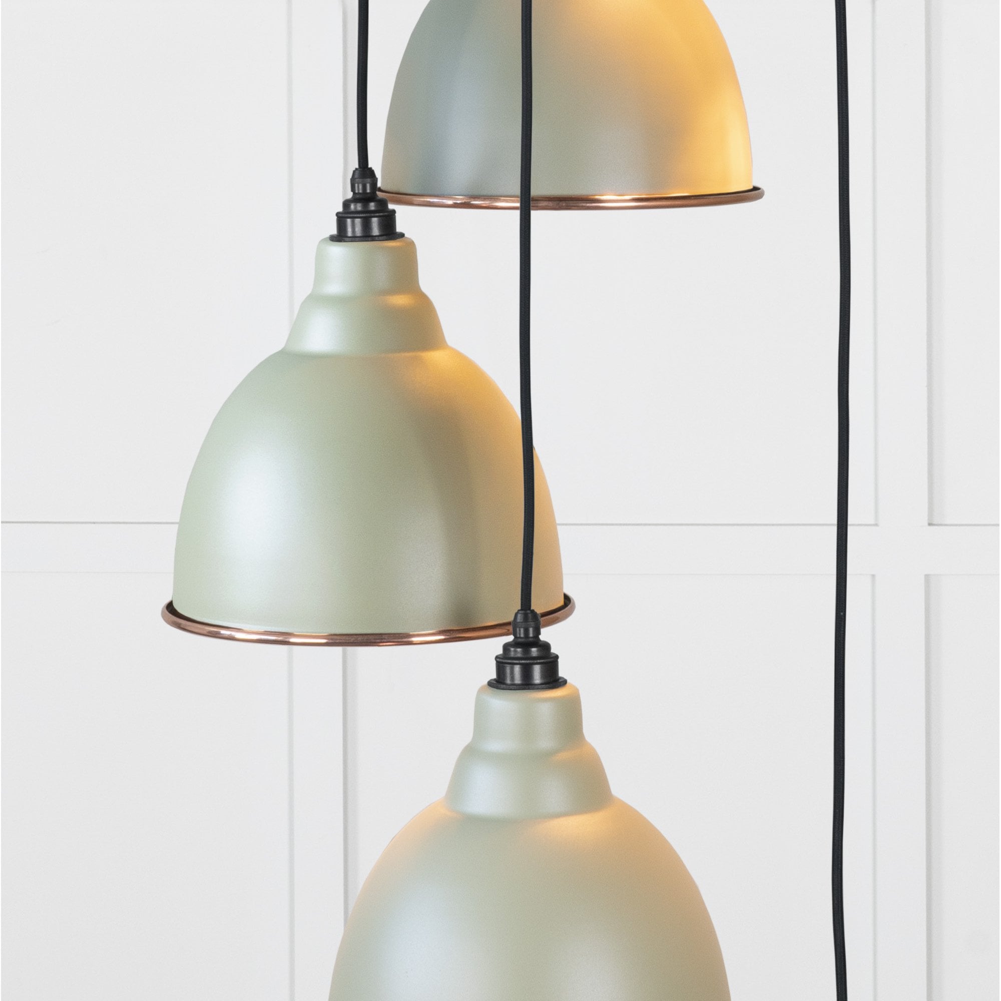 From The Anvil Hammered Copper Brindley Cluster Pendant - Tump (Pale Green)