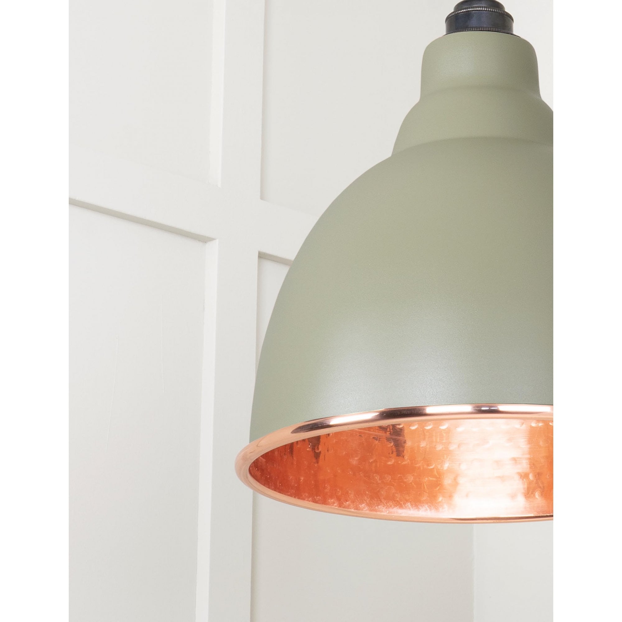 From The Anvil Hammered Copper Brindley Cluster Pendant - Tump (Pale Green)