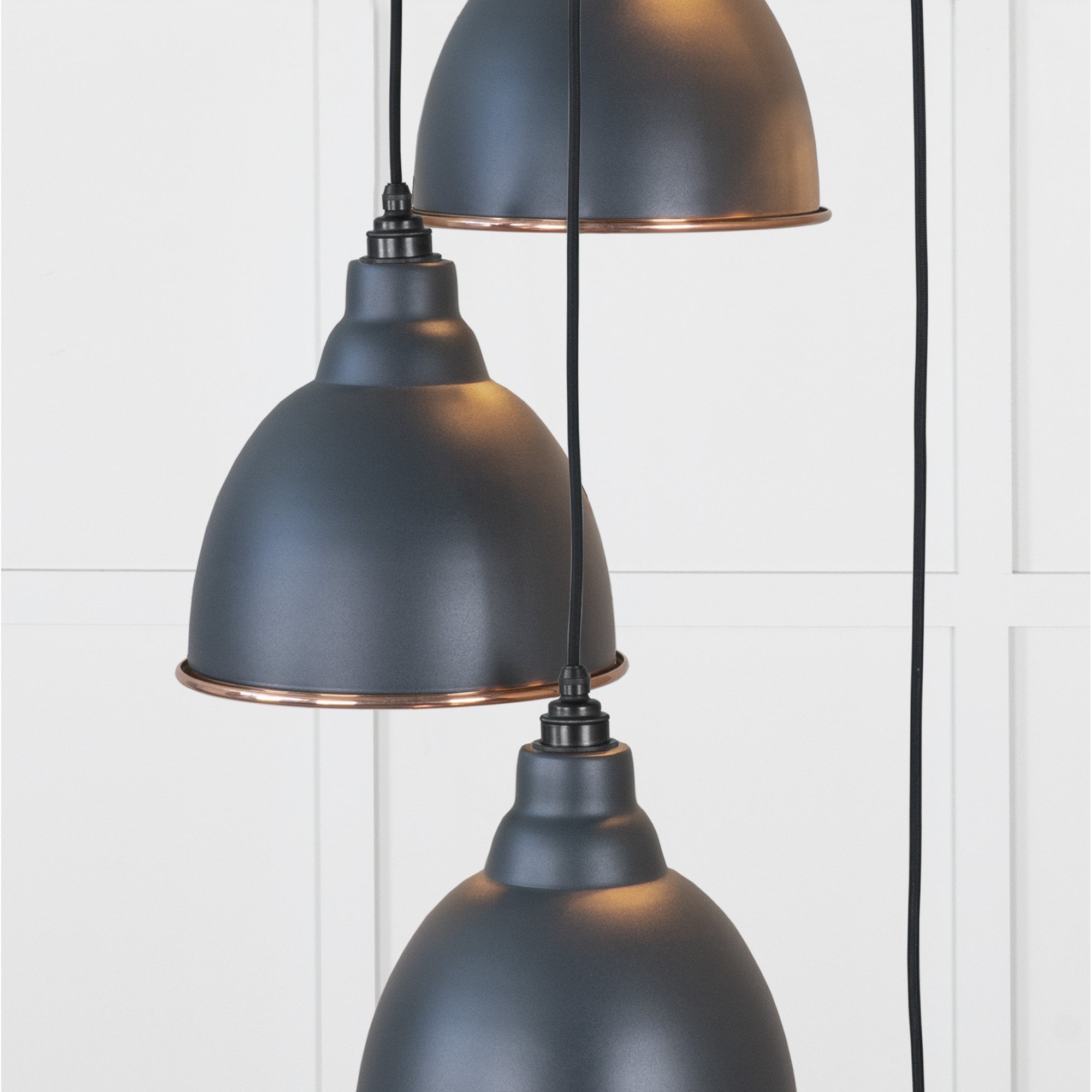 From The Anvil Hammered Copper Brindley Cluster Pendant - Soot (Dark Grey)