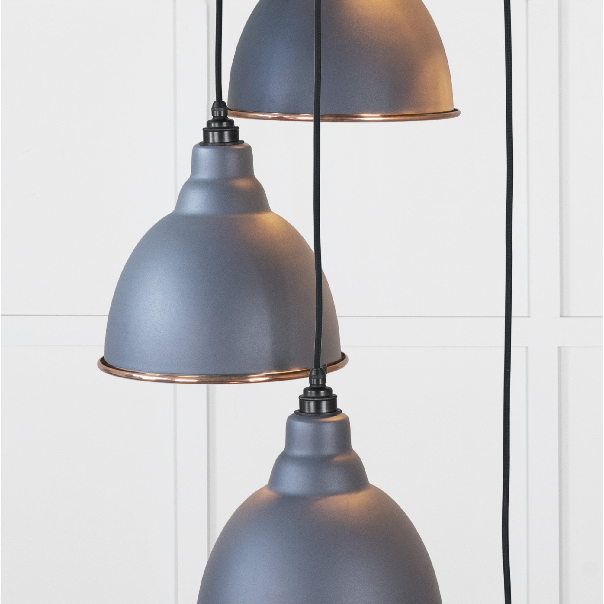 From The Anvil Hammered Copper Brindley Cluster Pendant - Slate (Mid Grey)