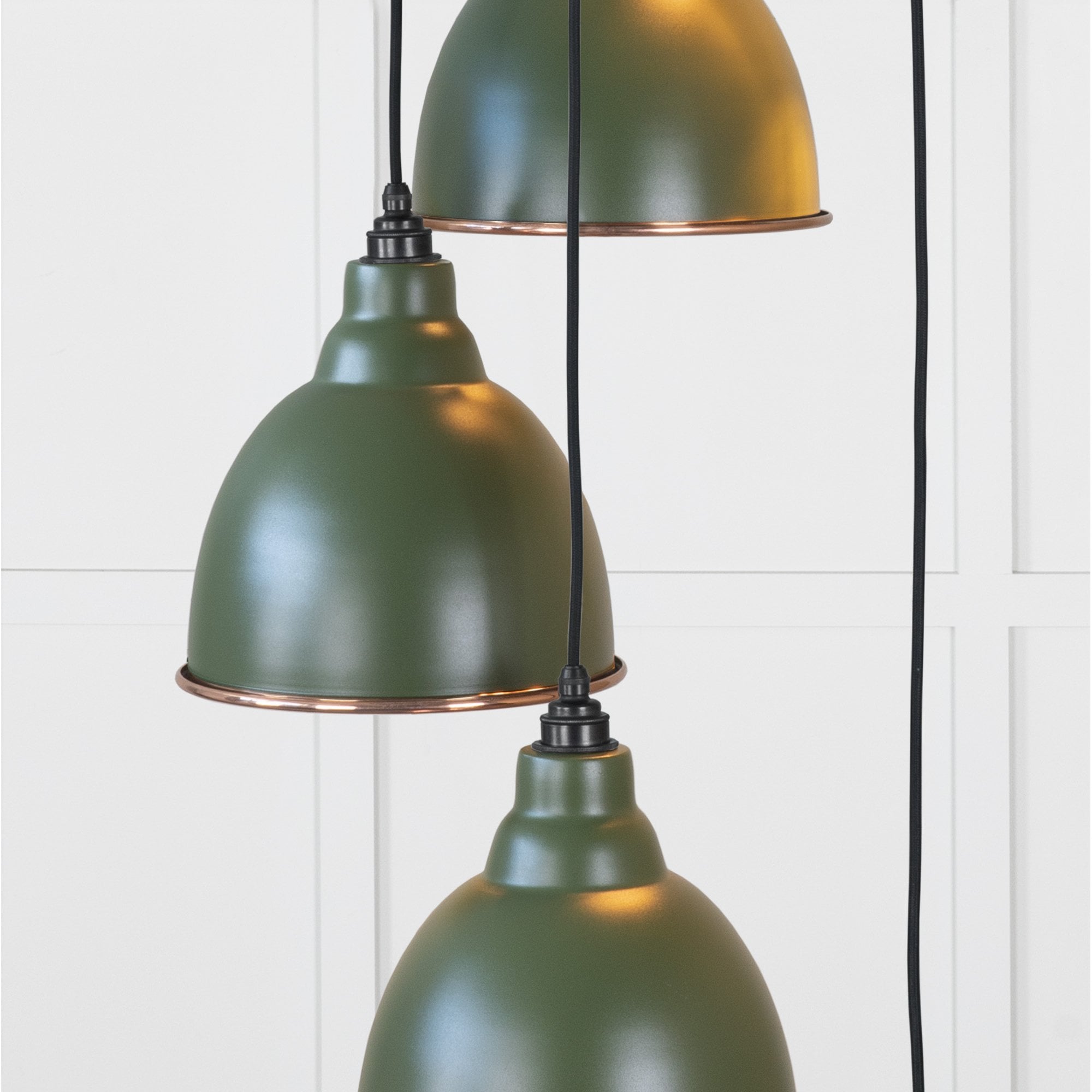 From The Anvil Hammered Copper Brindley Cluster Pendant - Heath (Earthy Green)