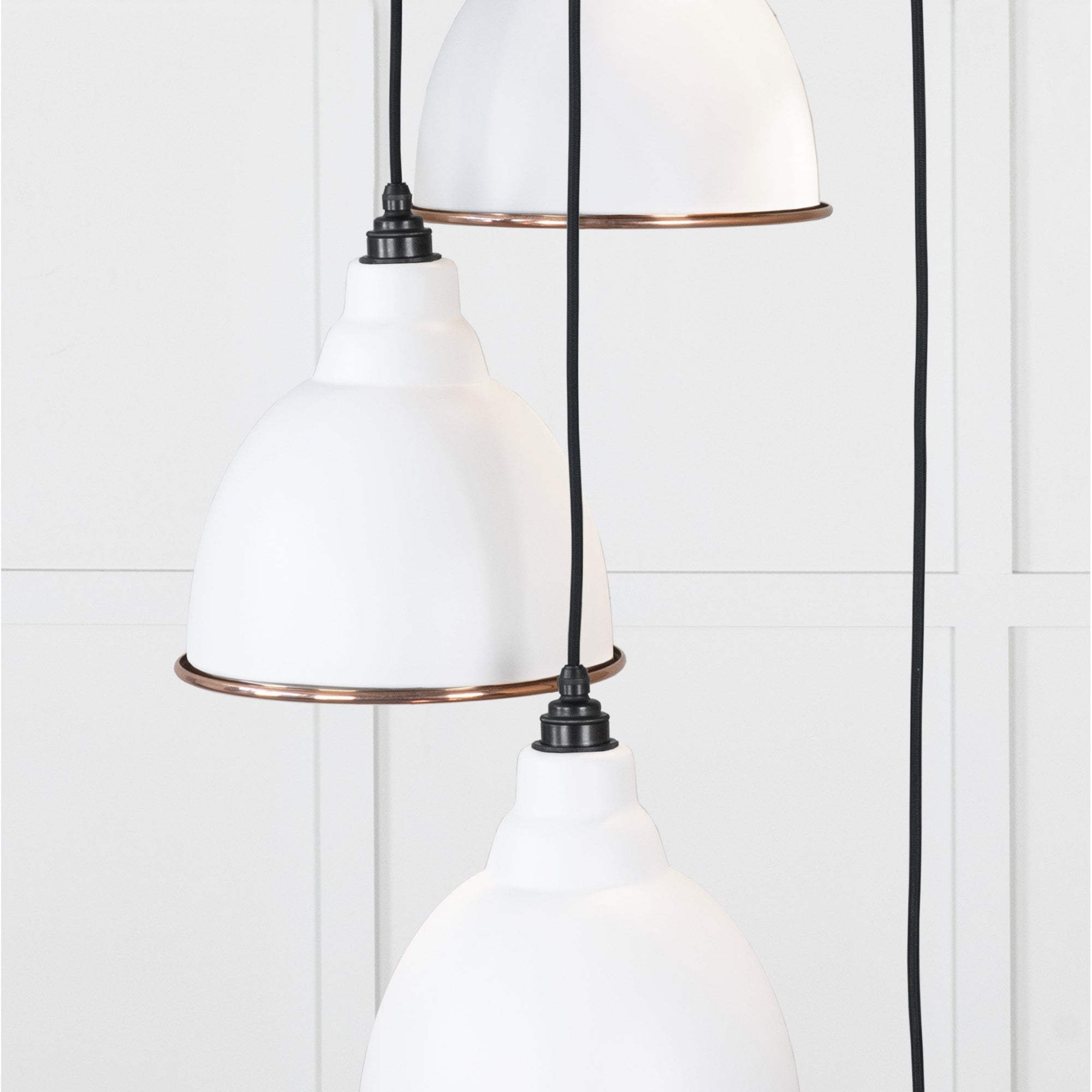 From The Anvil Hammered Copper Brindley Cluster Pendant - Flock (Matt White)