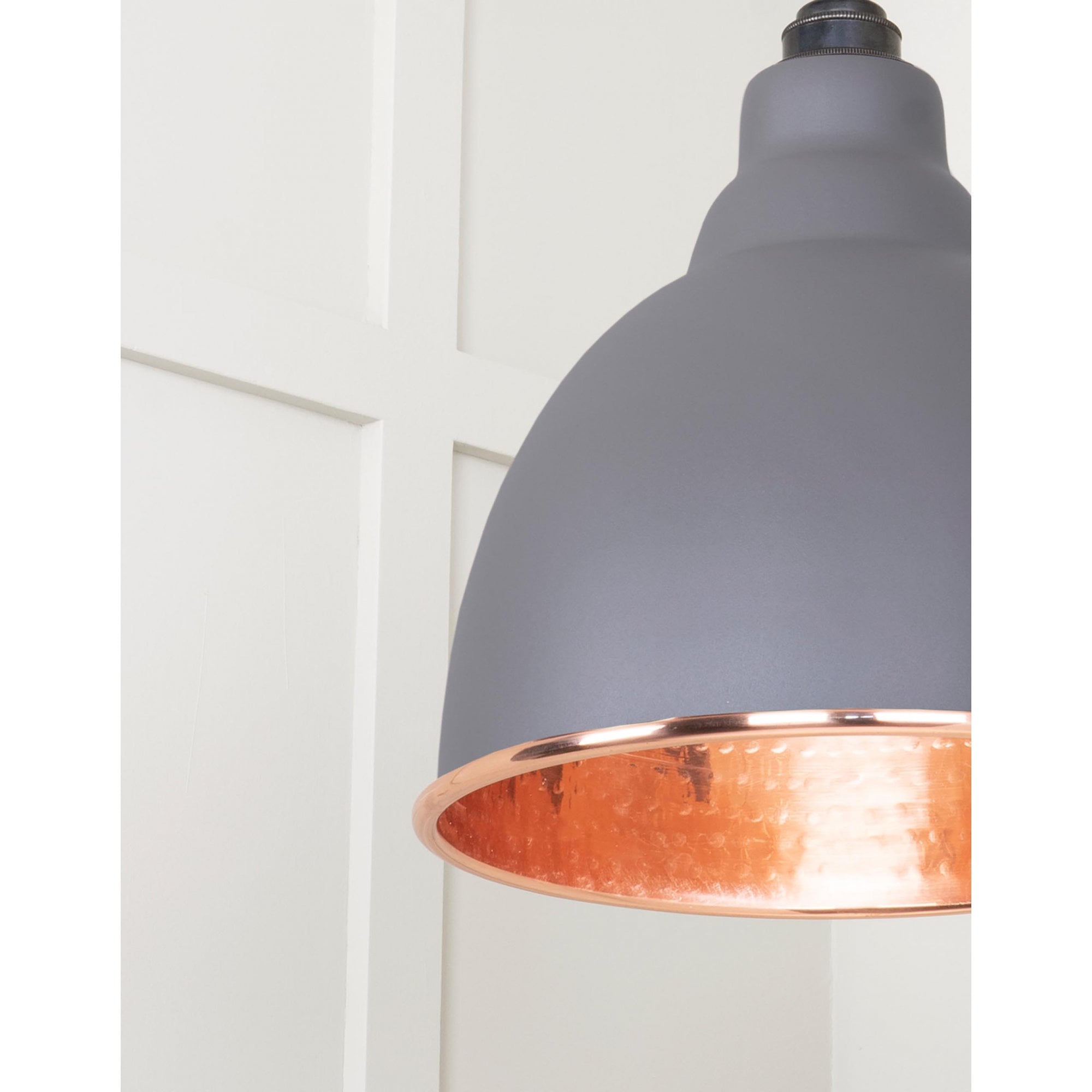 From The Anvil Hammered Copper Brindley Cluster Pendant - Bluff (Warm Grey)