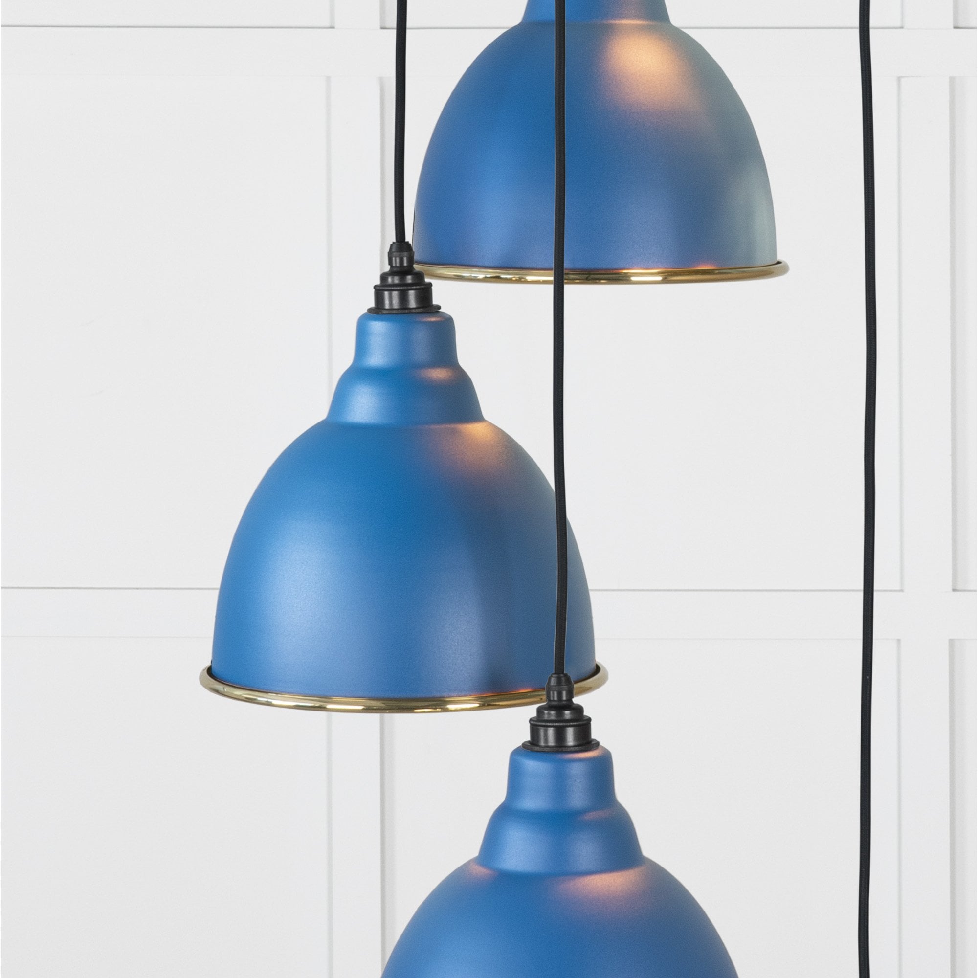 From The Anvil Smooth Brass Brindley Cluster Pendant - Upstream (Blue)
