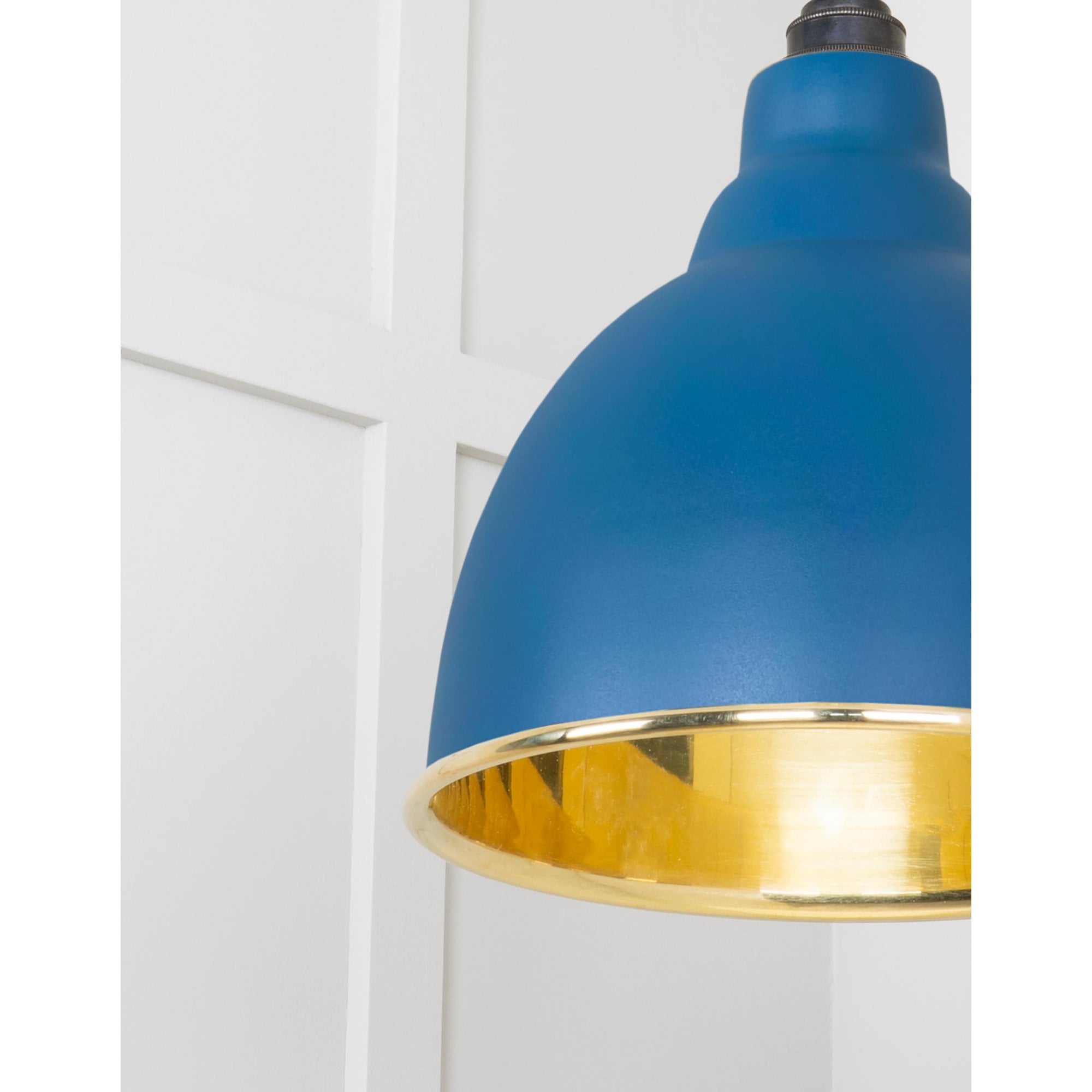 From The Anvil Smooth Brass Brindley Cluster Pendant - Upstream (Blue)
