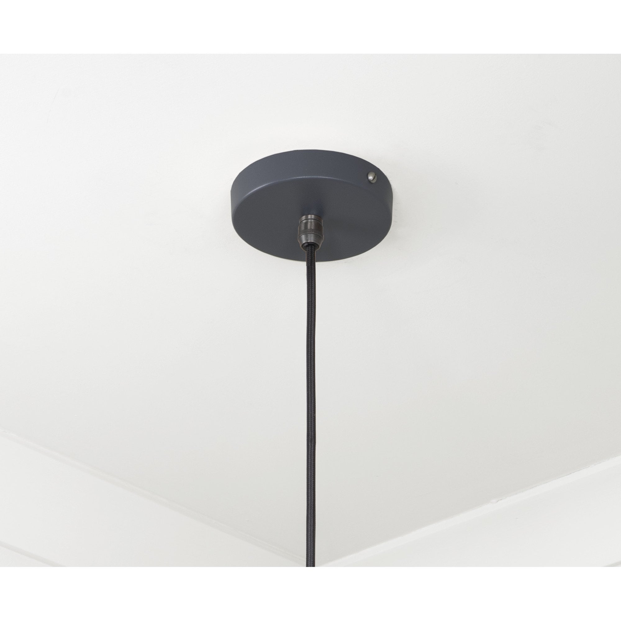 From The Anvil Smooth Brass Frankley Pendant - Slate (Mid Grey)