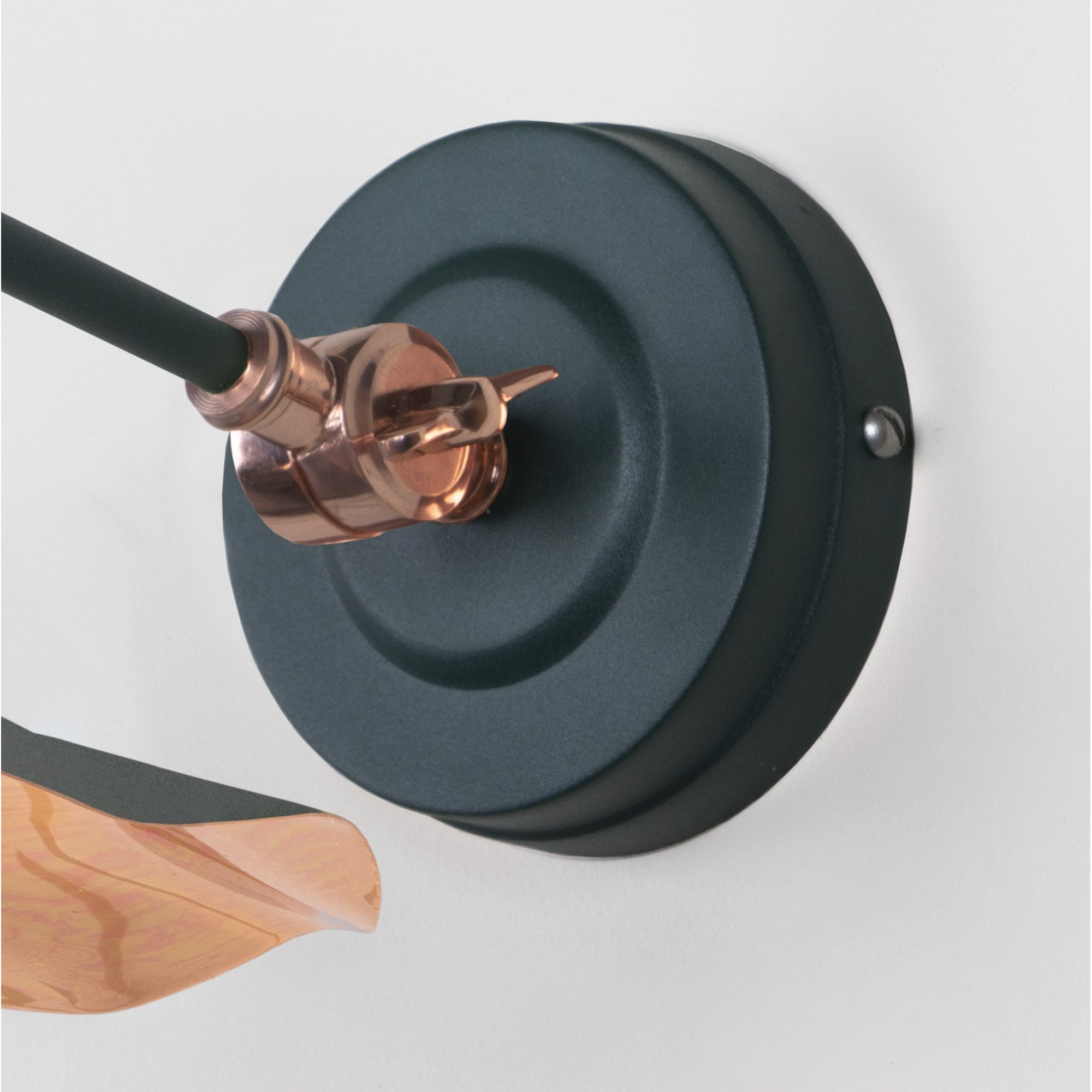 From The Anvil Smooth Copper Flora Wall Light - Dingle (Rich Green)
