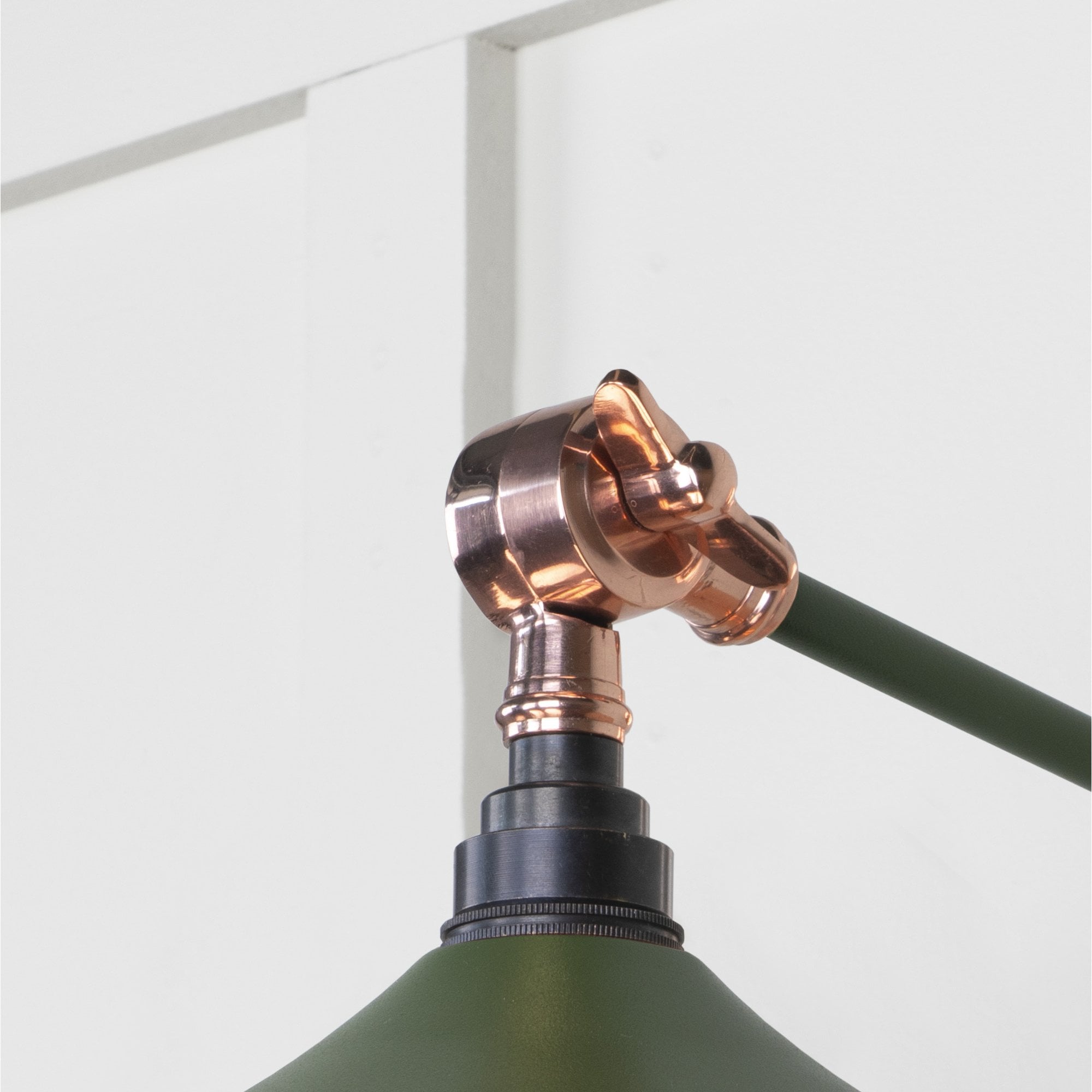 From The Anvil Smooth Copper Flora Wall Light - Heath (Earthy Green)
