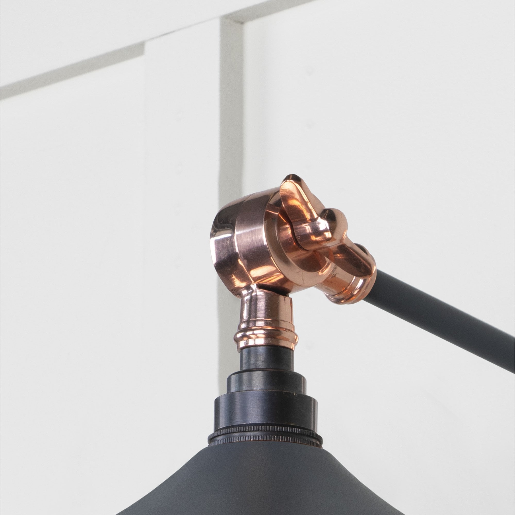 From The Anvil Smooth Copper Flora Wall Light - Slate (Mid Grey)