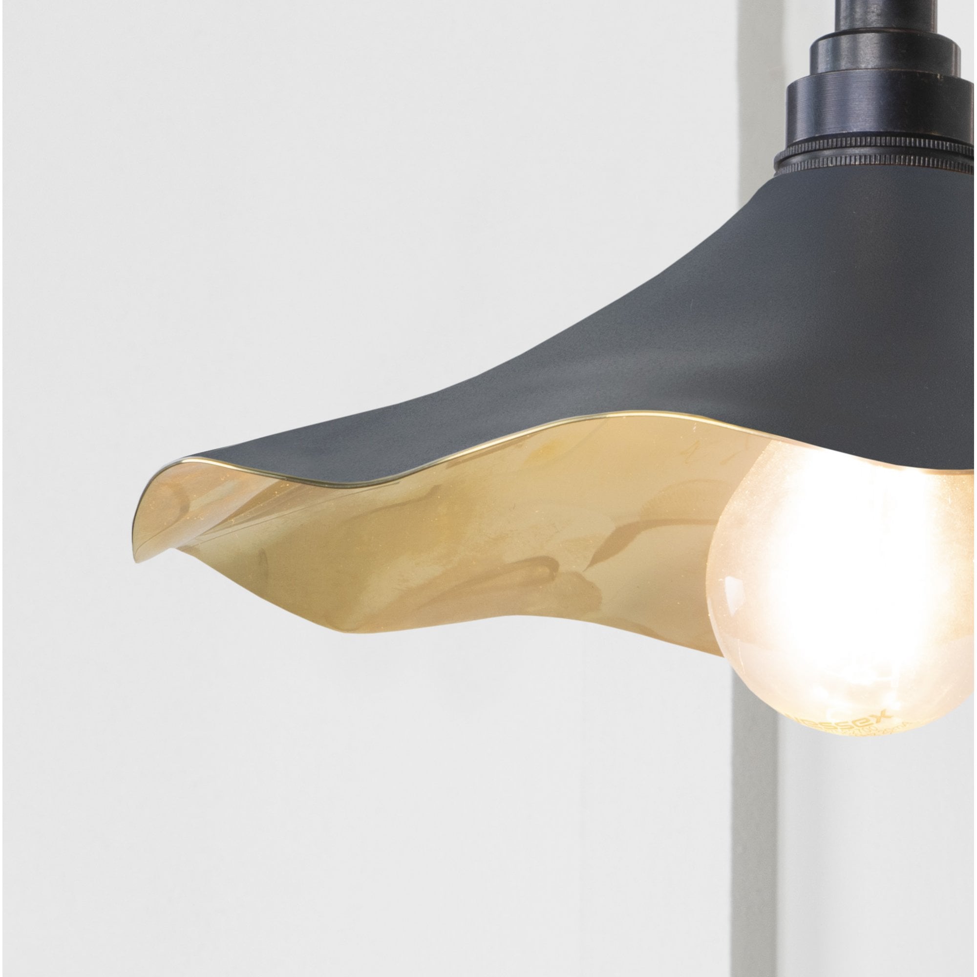 From The Anvil Smooth Brass Flora Wall Light - Slate (Mid Grey)