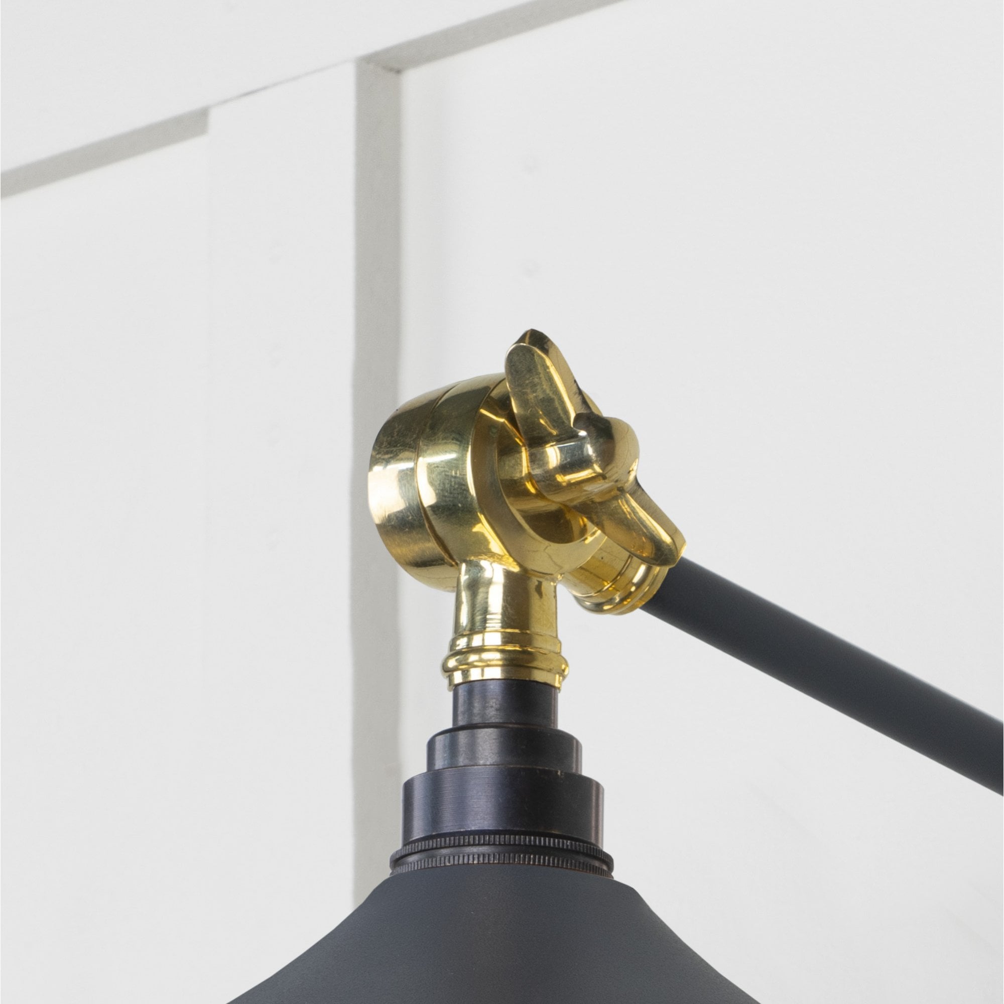 From The Anvil Smooth Brass Flora Wall Light - Slate (Mid Grey)