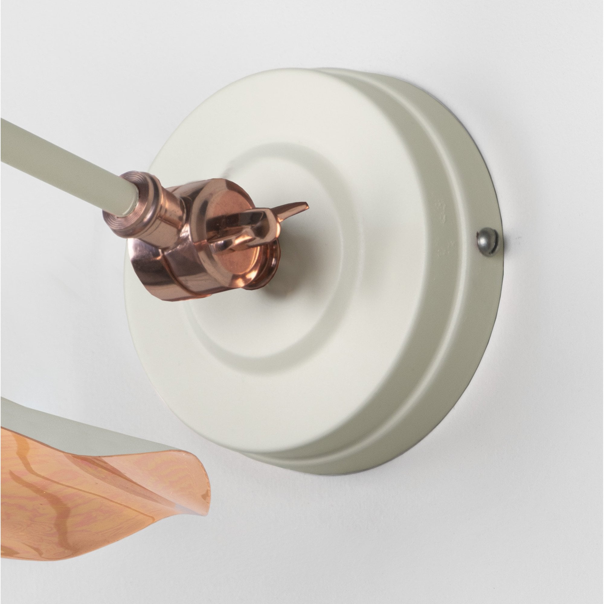 From The Anvil Smooth Copper Flora Wall Light - Teasel (Off White/Cream)