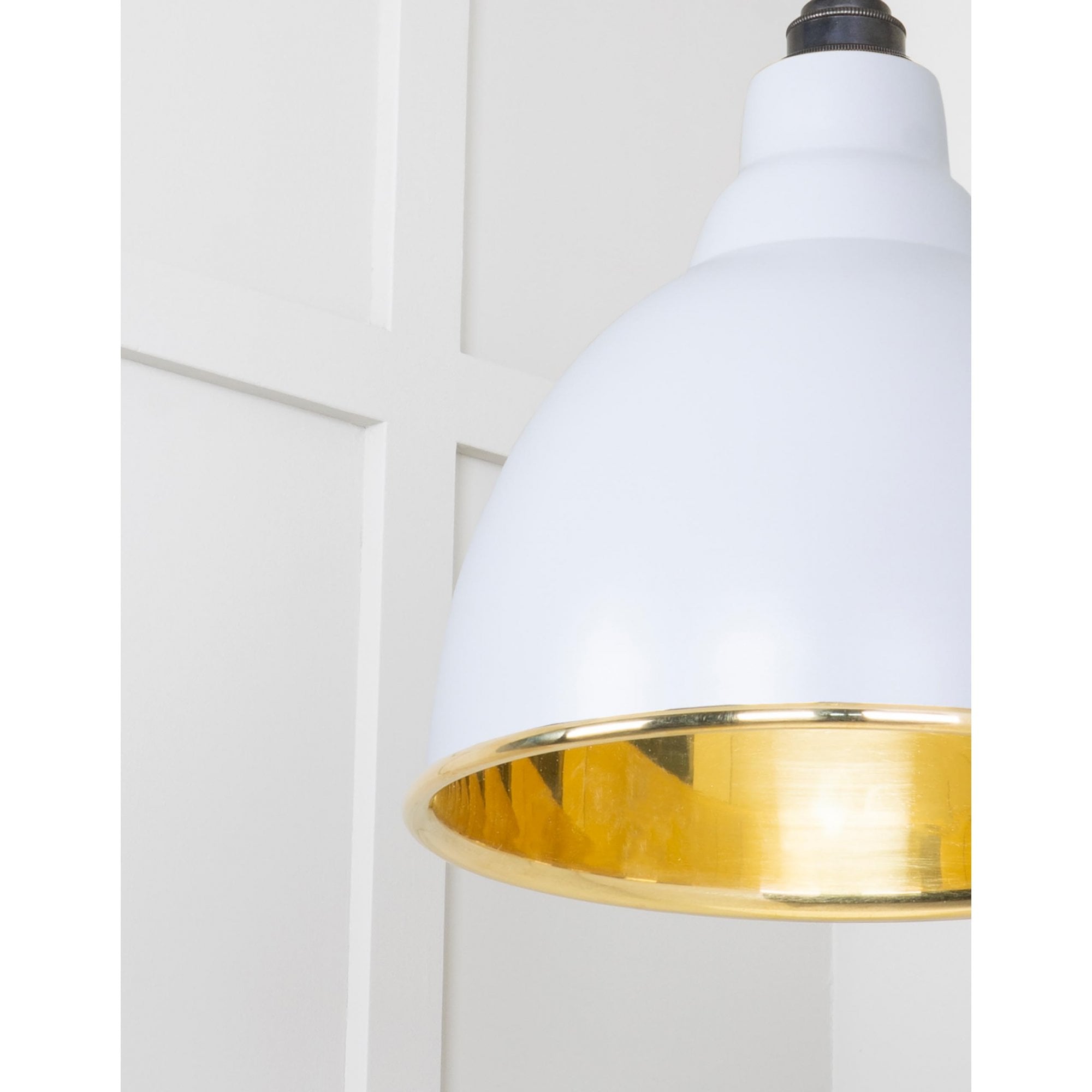 From The Anvil Smooth Brass Brindley Cluster Pendant - Birch (Pale Grey)