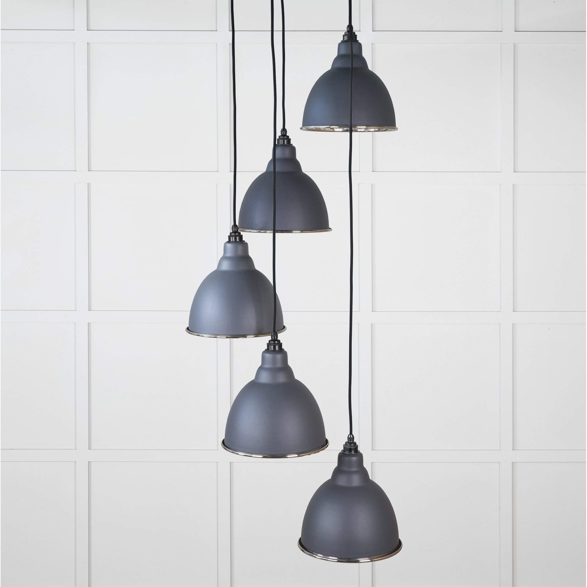 From The Anvil Smooth Nickel Brindley Cluster Pendant - Slate (Mid Grey)