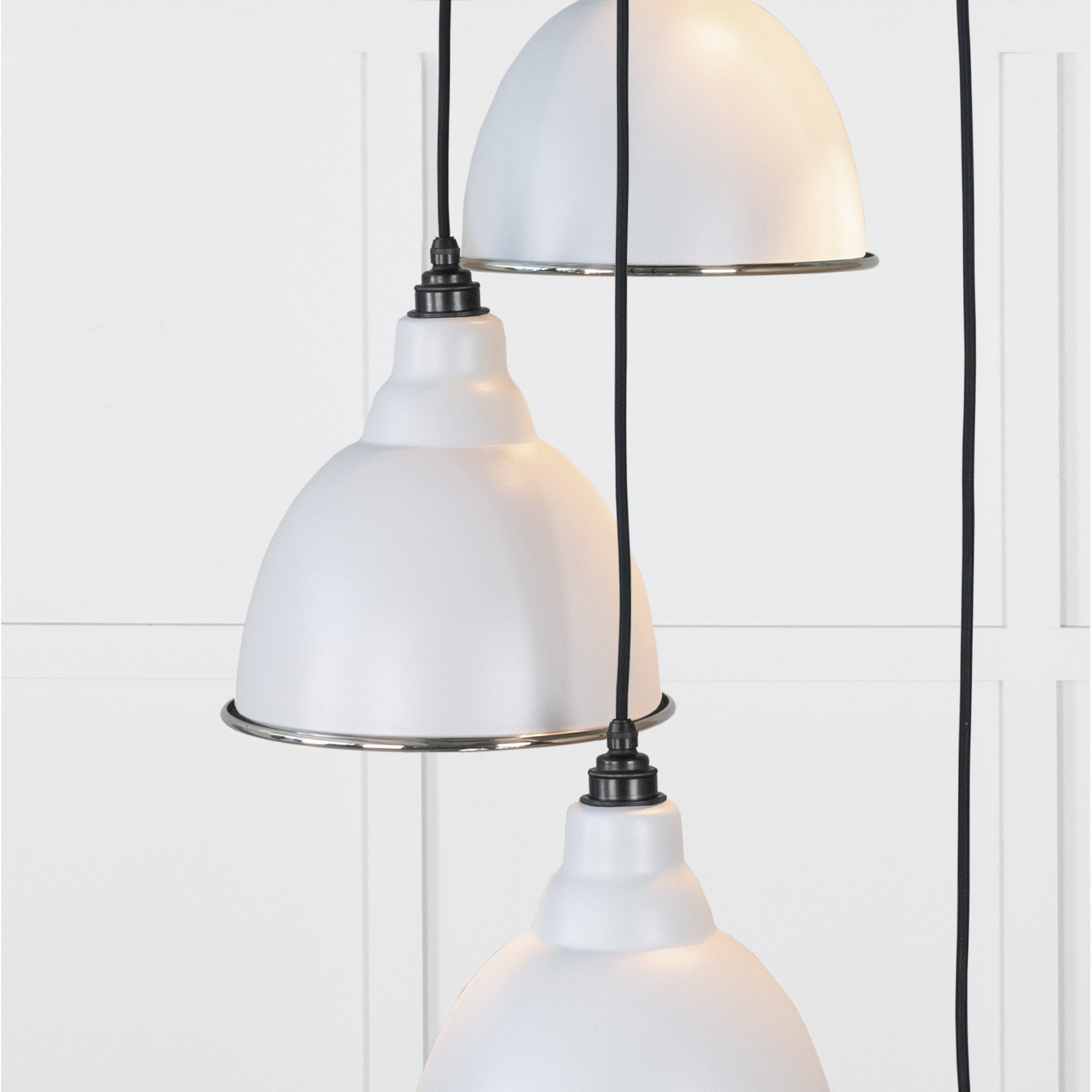 From The Anvil Smooth Nickel Brindley Cluster Pendant - Birch (Pale Grey)