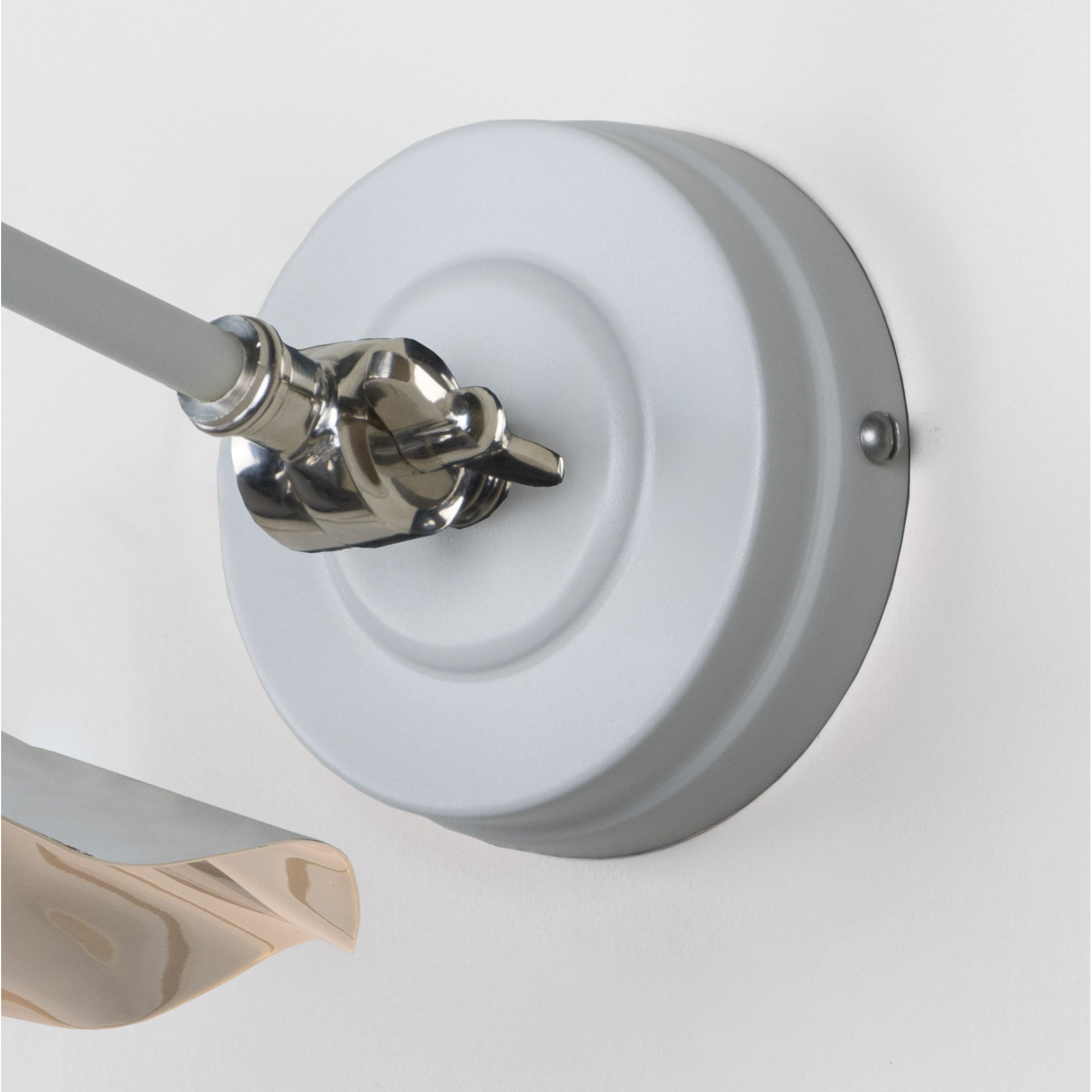 From The Anvil Smooth Nickel Flora Wall Light - Birch (Pale Grey)