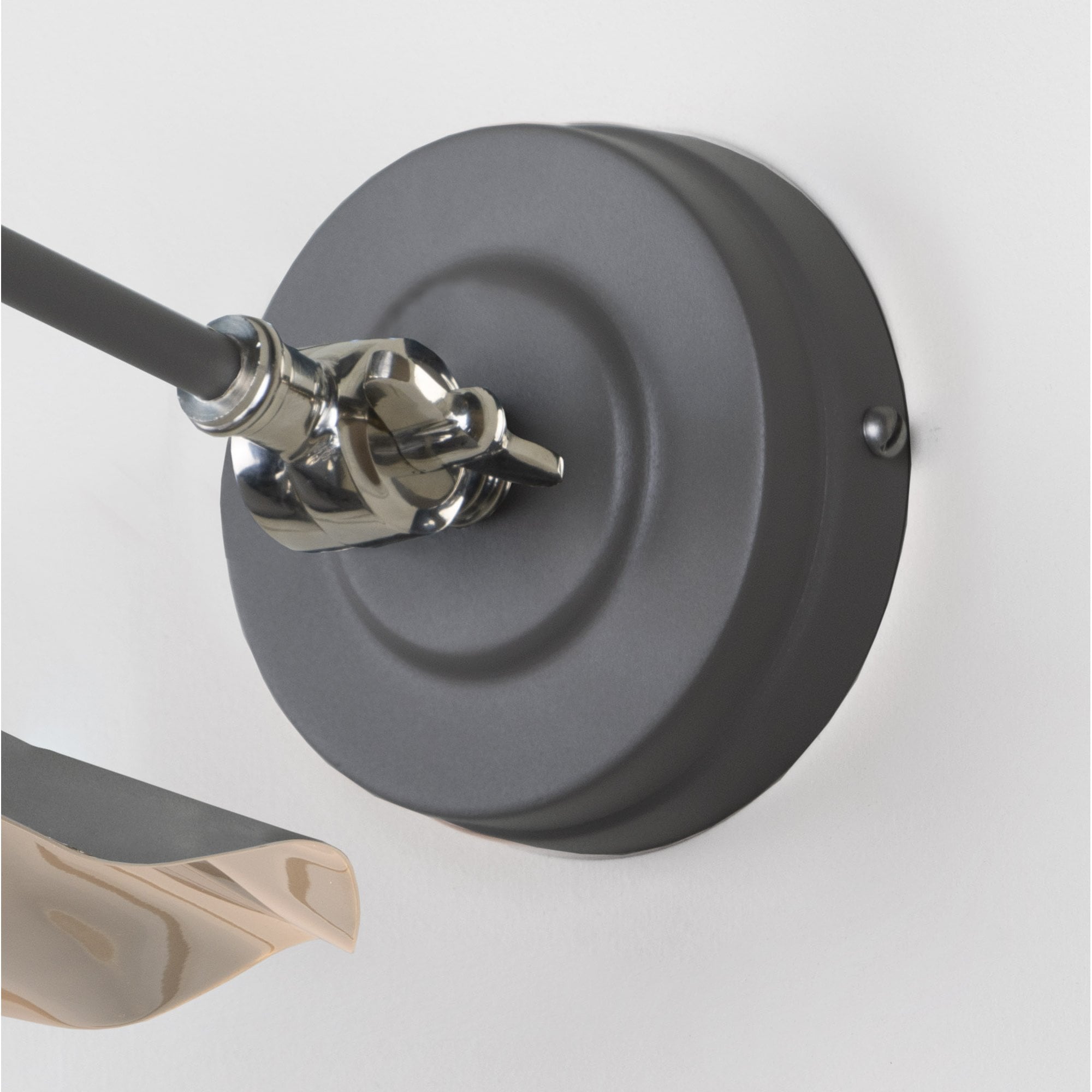 From The Anvil Smooth Nickel Flora Wall Light - Bluff (Warm Grey)