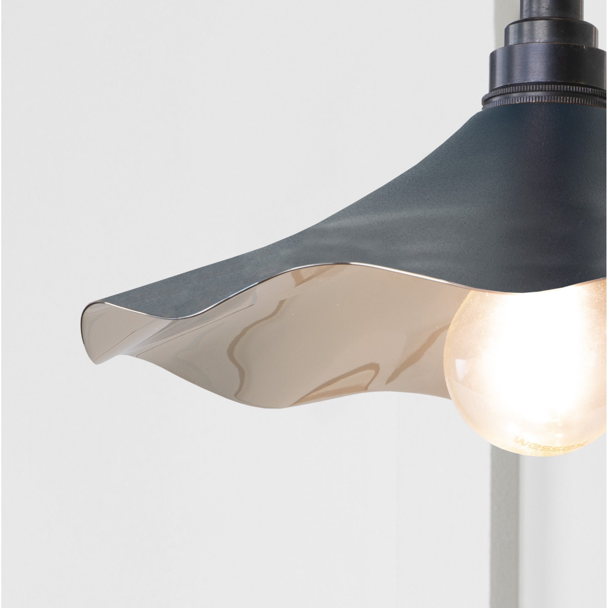 From The Anvil Smooth Nickel Flora Wall Light - Dusk (Dark Blue/Grey)