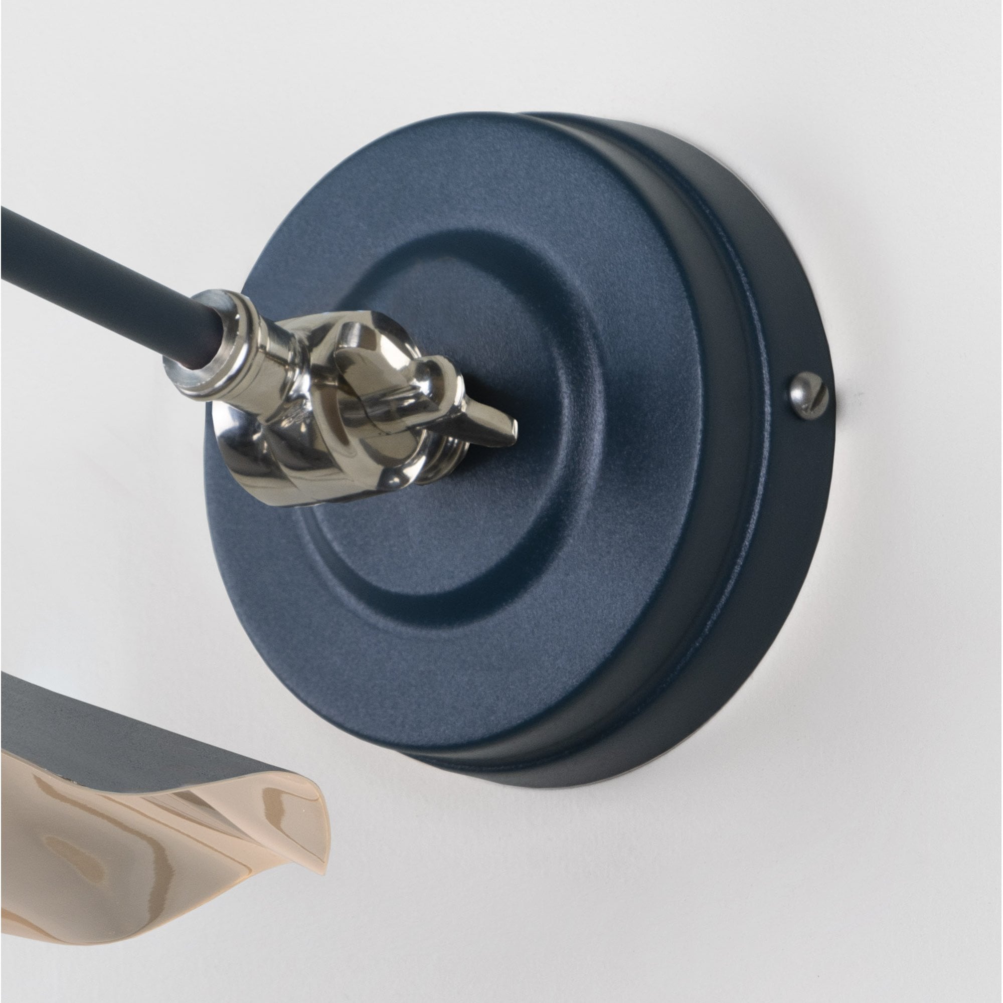 From The Anvil Smooth Nickel Flora Wall Light - Dusk (Dark Blue/Grey)