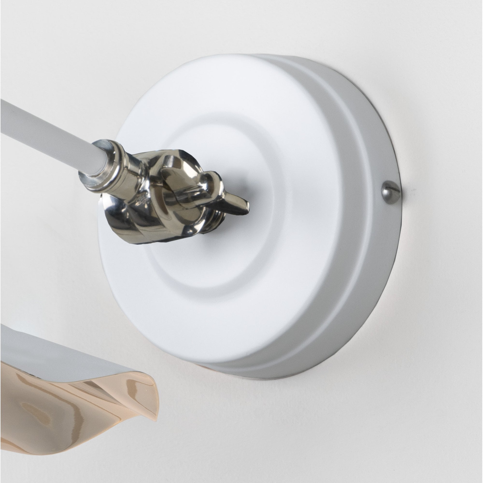 From The Anvil Smooth Nickel Flora Wall Light - Flock (Matt White)